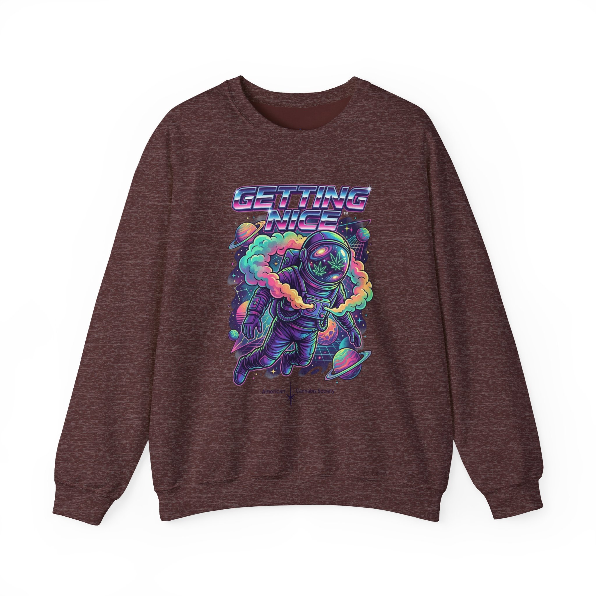 Astronaut Graphic Sweatshirt — “Getting Spacey” Retro Neon Crewneck - Image 17