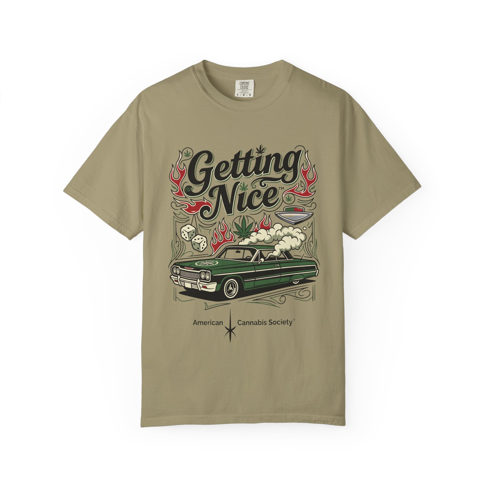Getting Nice™ Lowrider T-Shirt — Cannabis Car Culture Graphic Tee - Image 21