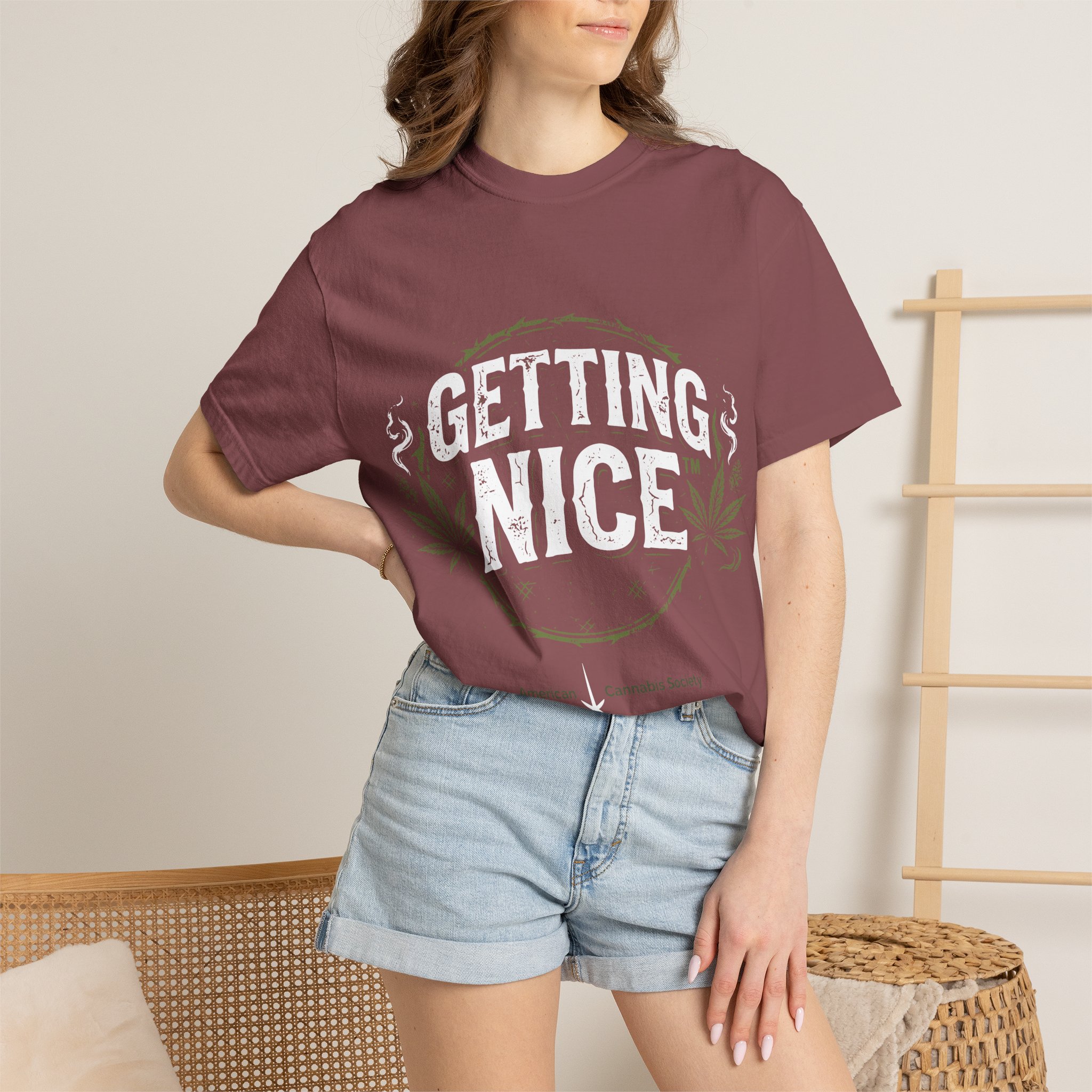 Cannabis Leaf Vintage Logo T-Shirt — American Cannabis Society® Garment-Dyed Tee - Image 4