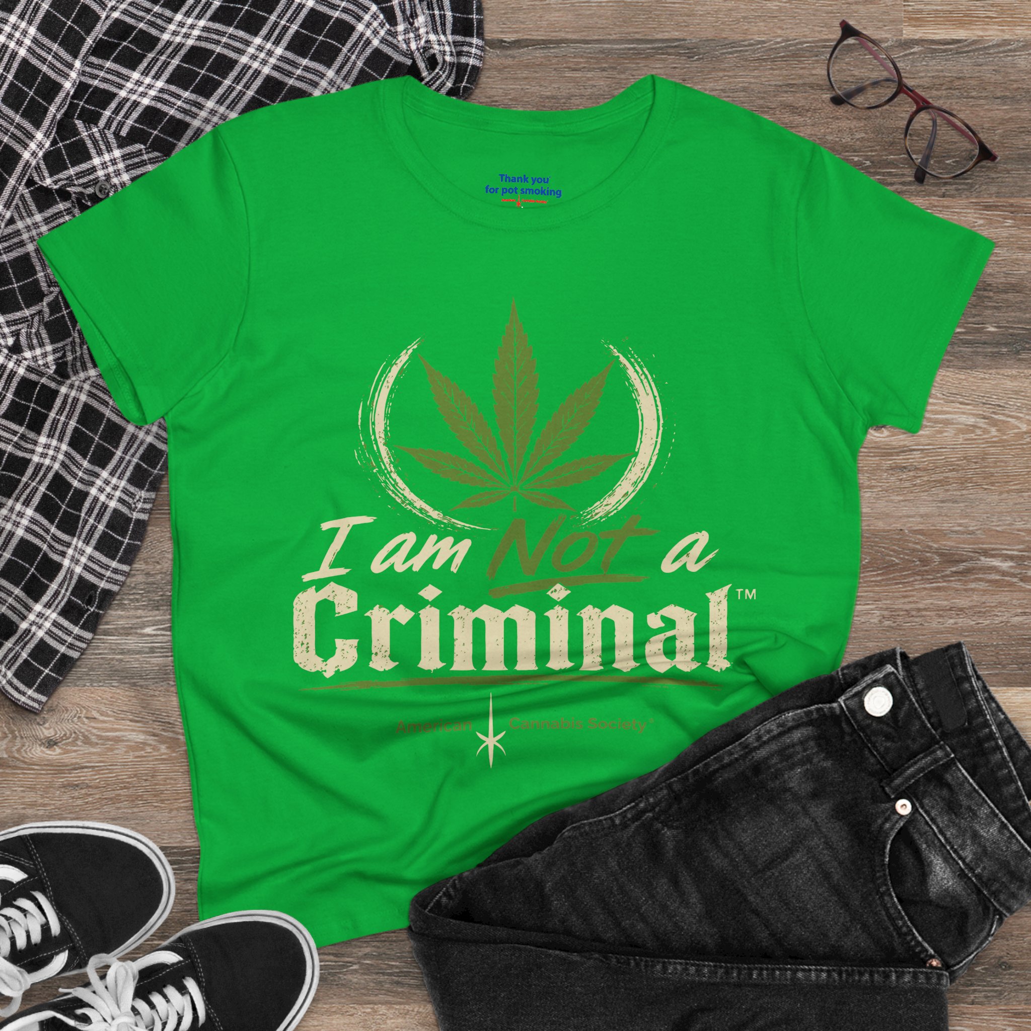 Women's Tee — "I Am Not a Criminal" Cannabis Leaf Graphic - Image 20