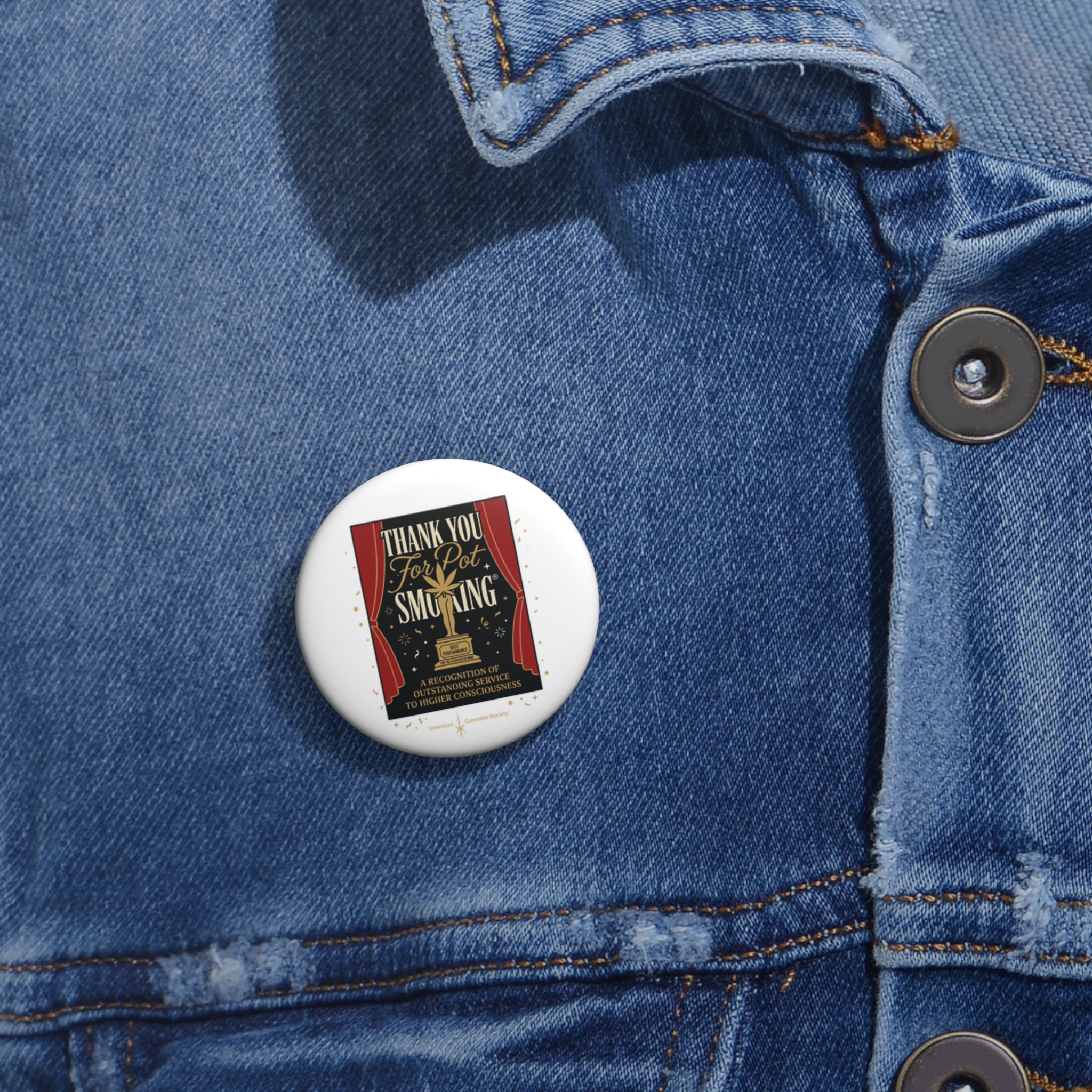 Pin Button — "Thank You For Pot Smoking®" Retro Comedy Badge - Image 2