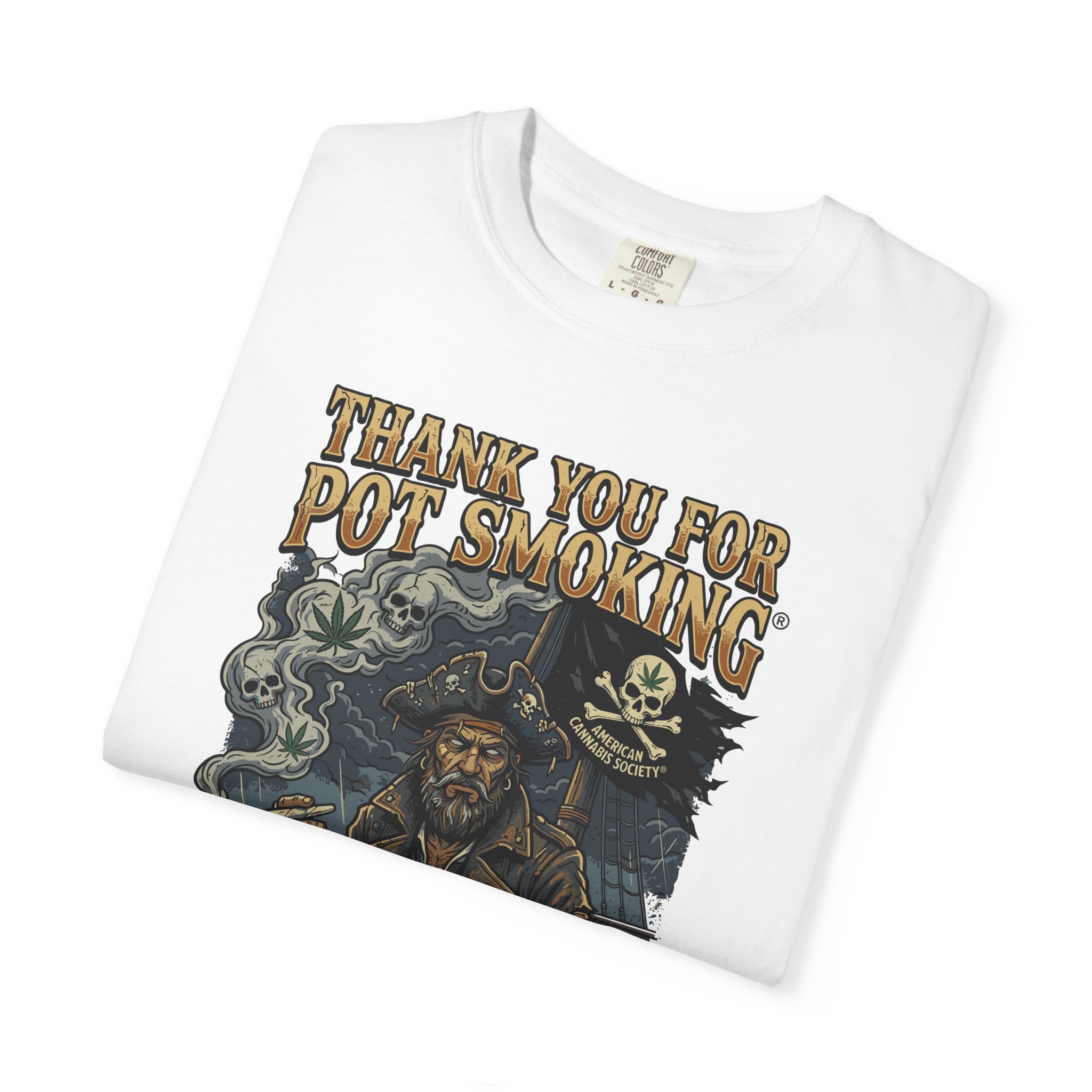 Thank You For Pot Smoking® Vintage Pirate Graphic T-Shirt - Image 3