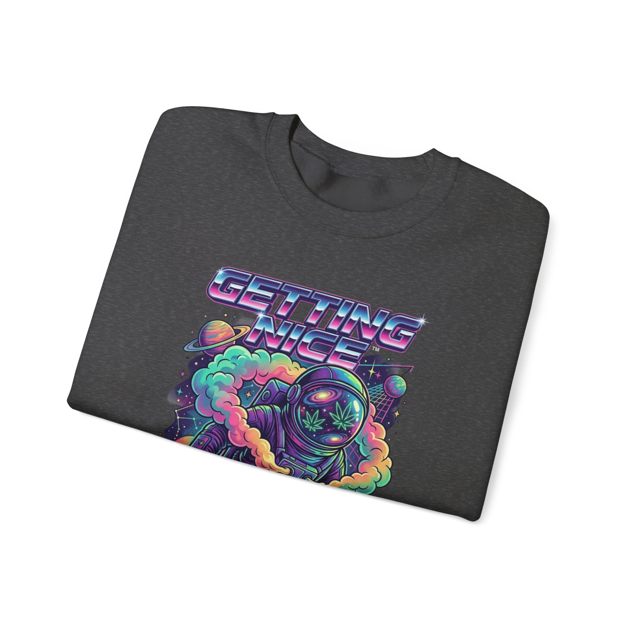 Astronaut Graphic Sweatshirt — “Getting Spacey” Retro Neon Crewneck - Image 35