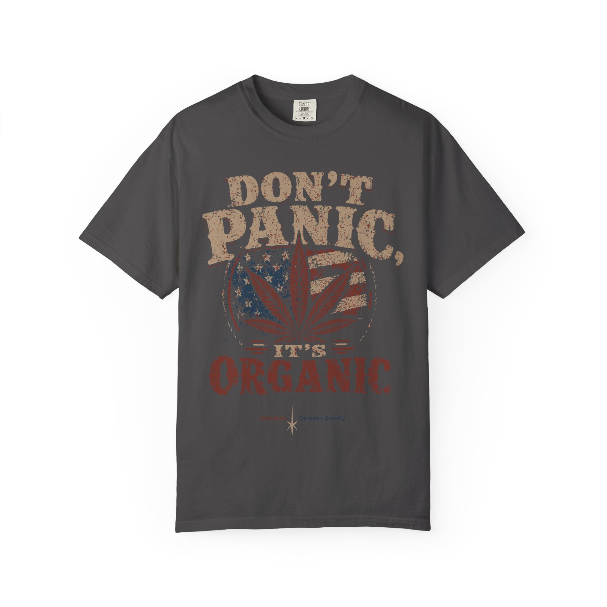 American Cannabis Society® “Don’t Panic It’s Organic” T-Shirt — Vintage Cannabis Leaf Graphic Tee - Image 44