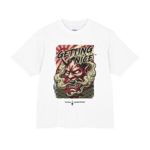 Getting Nice Oni Graphic Tee — Japanese Demon Mask Streetwear Shirt