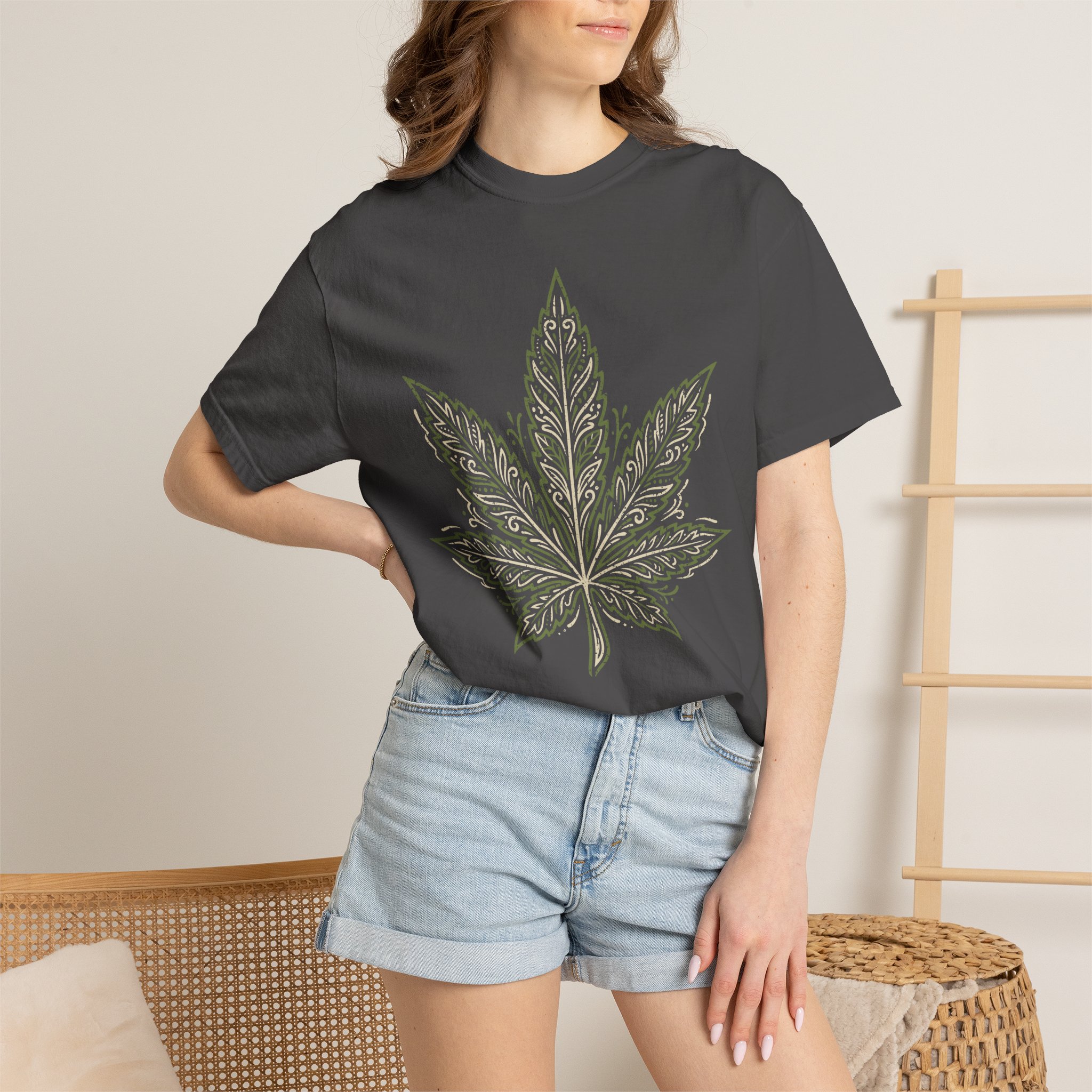 Cannabis Leaf Graphic T-Shirt – American Cannabis Society® Minimal Tee - Image 48