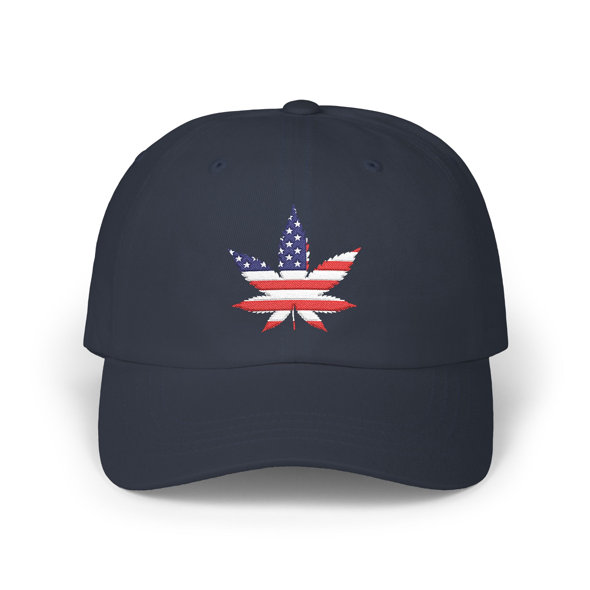 American Flag Cannabis Leaf Dad Cap — Embroidered Patriotic Hat | Yupoong by GreenRX™ | American Cannabis Society® Approved - Image 25