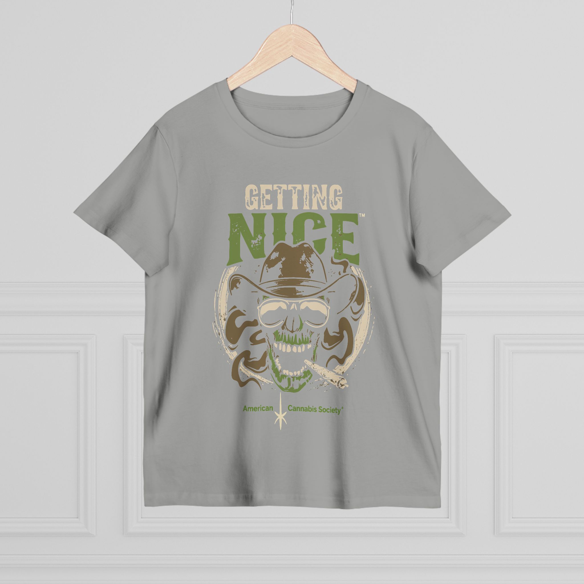 Getting Nice Cannabis Skull Tee — Women’s Maple T-Shirt - Image 36