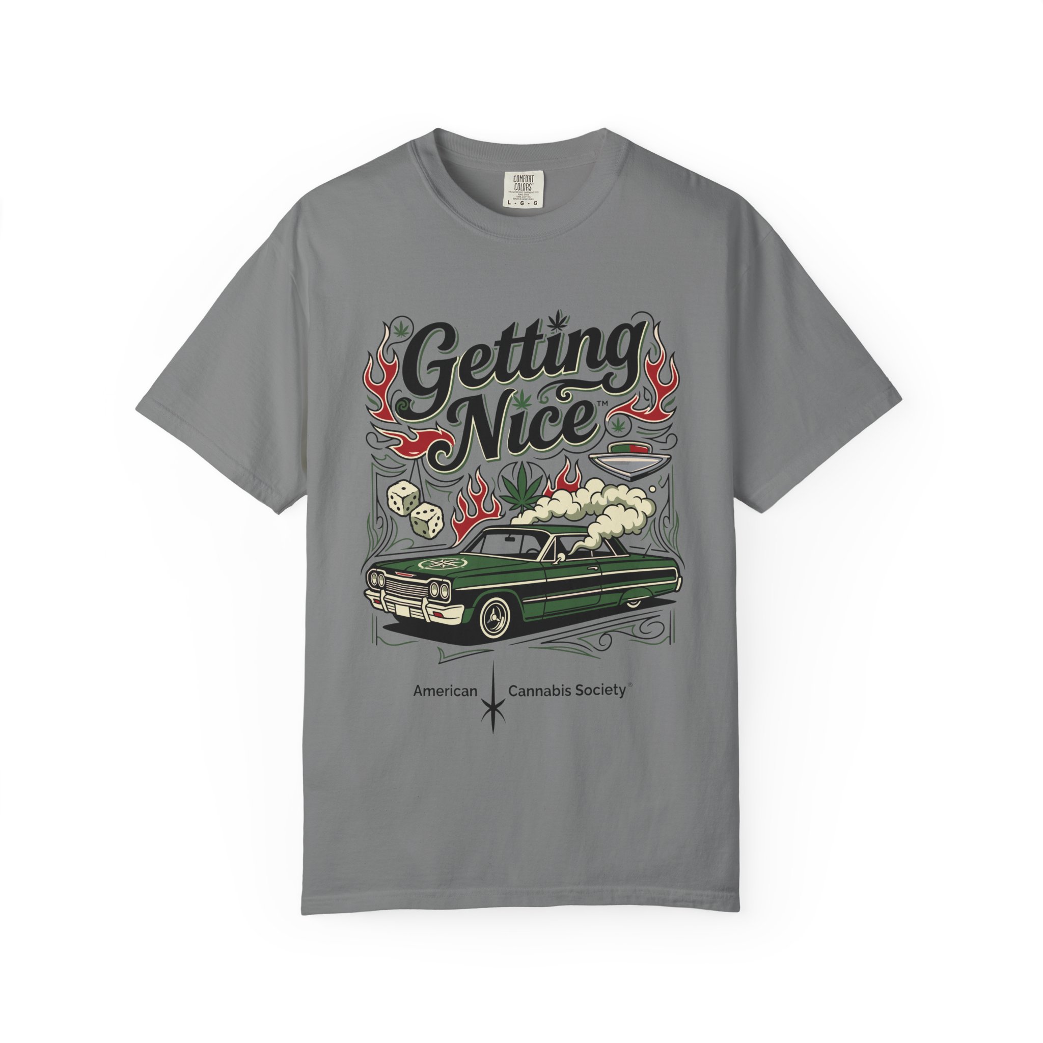 Getting Nice™ Lowrider T-Shirt — Cannabis Car Culture Graphic Tee - Image 33