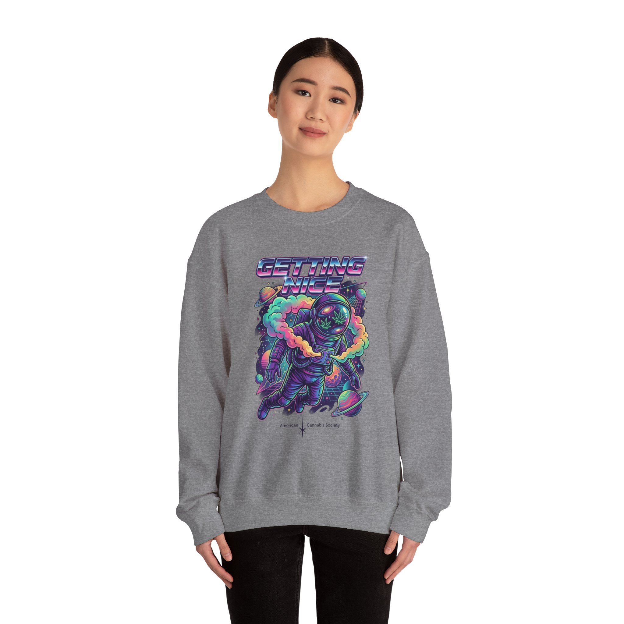 Astronaut Graphic Sweatshirt — “Getting Spacey” Retro Neon Crewneck - Image 32