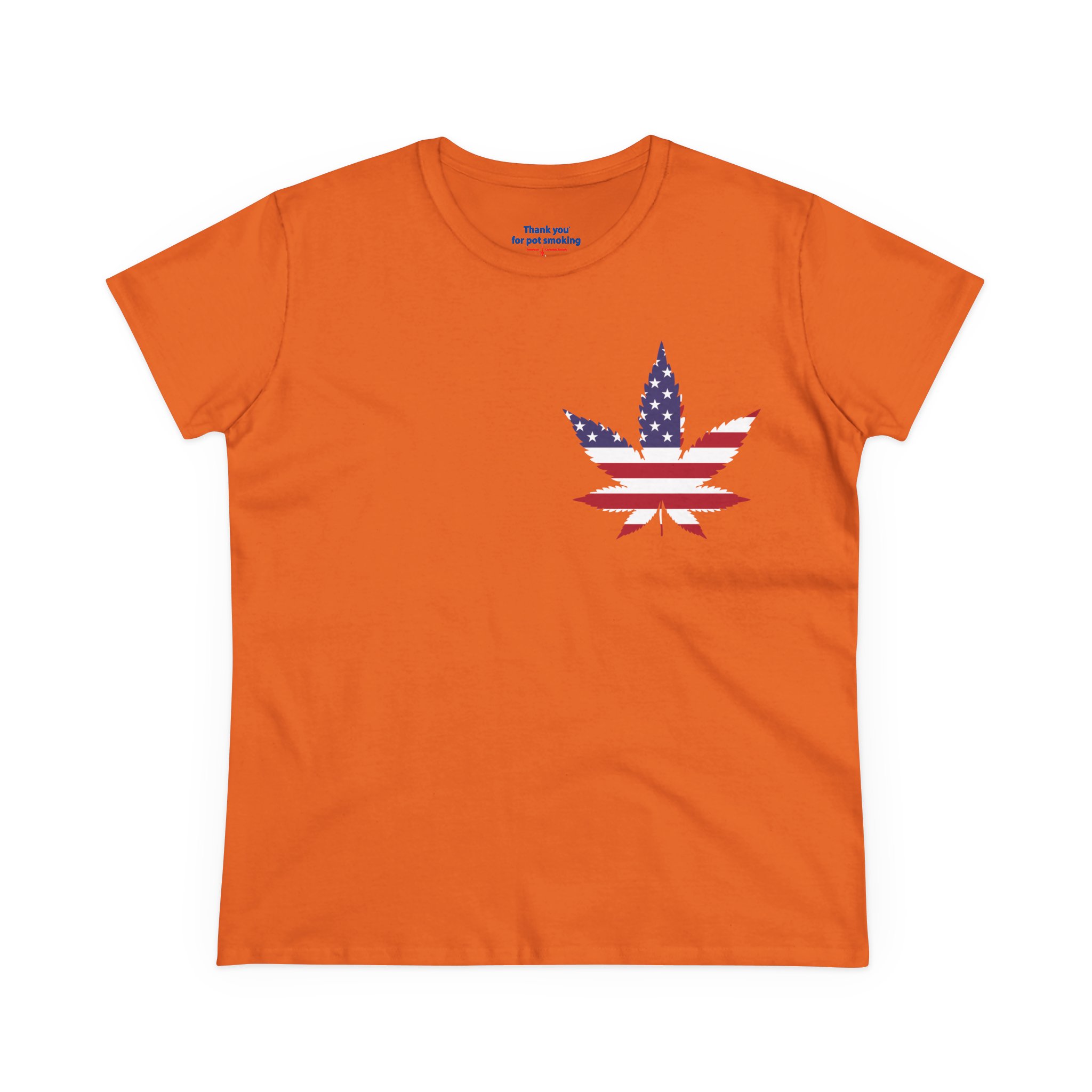American Flag Leaf Tee — Women's Patriotic Cannabis Graphic T-Shirt - Image 13