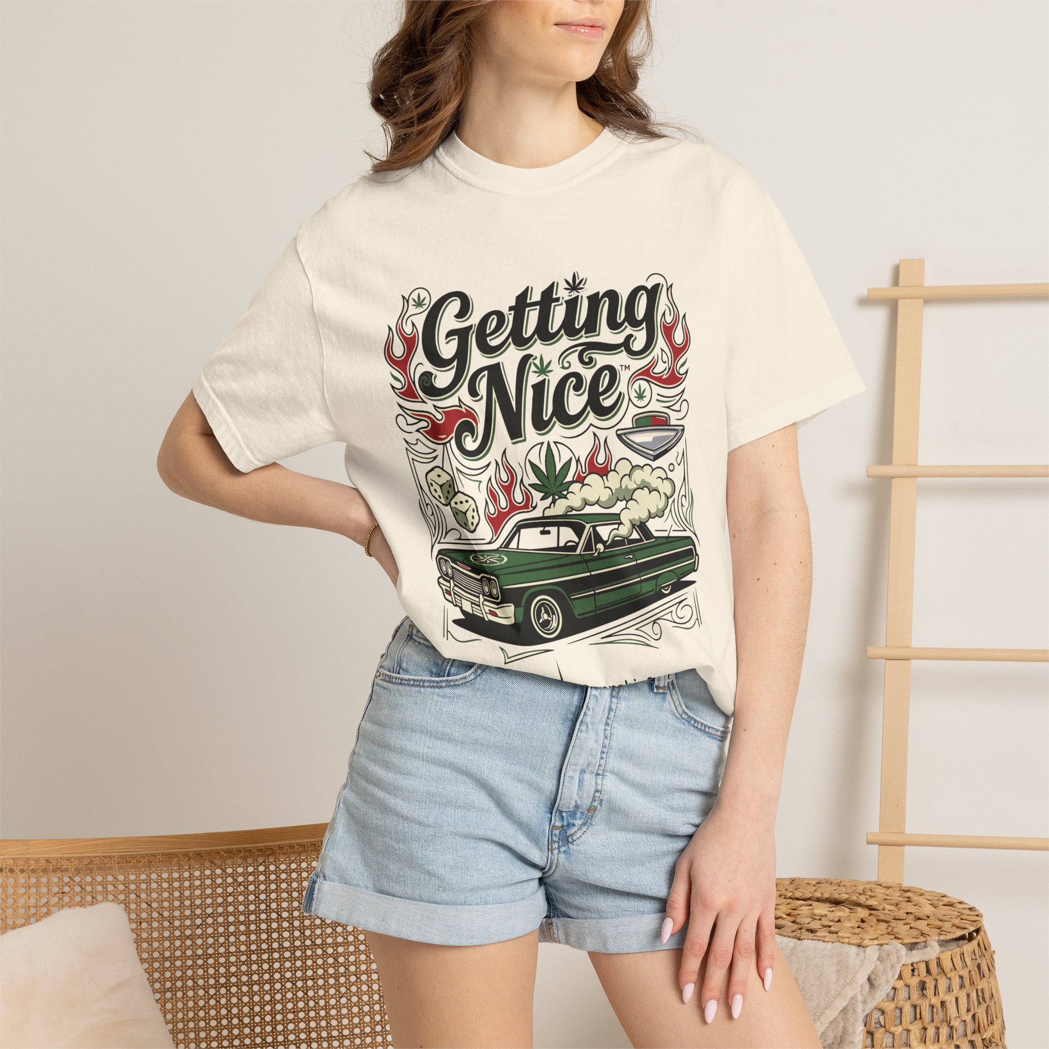 Getting Nice™ Lowrider T-Shirt — Cannabis Car Culture Graphic Tee - Image 20