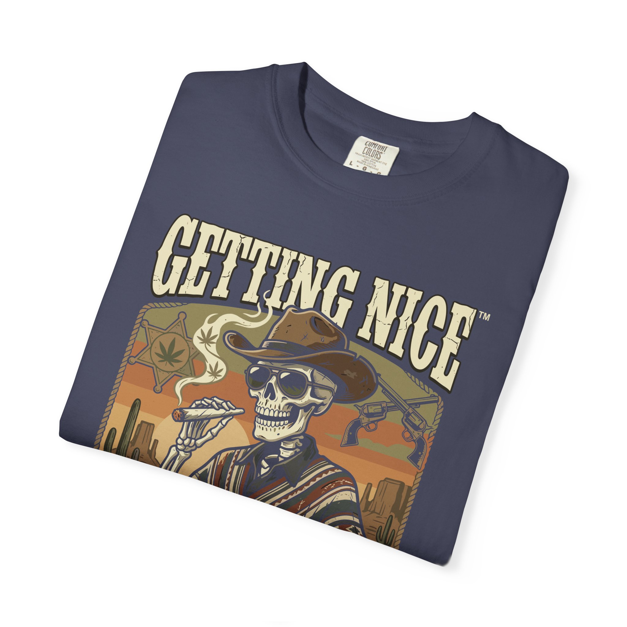 Getting Nice™ Skull T-Shirt — Retro Western Skeleton Graphic Tee - Image 39