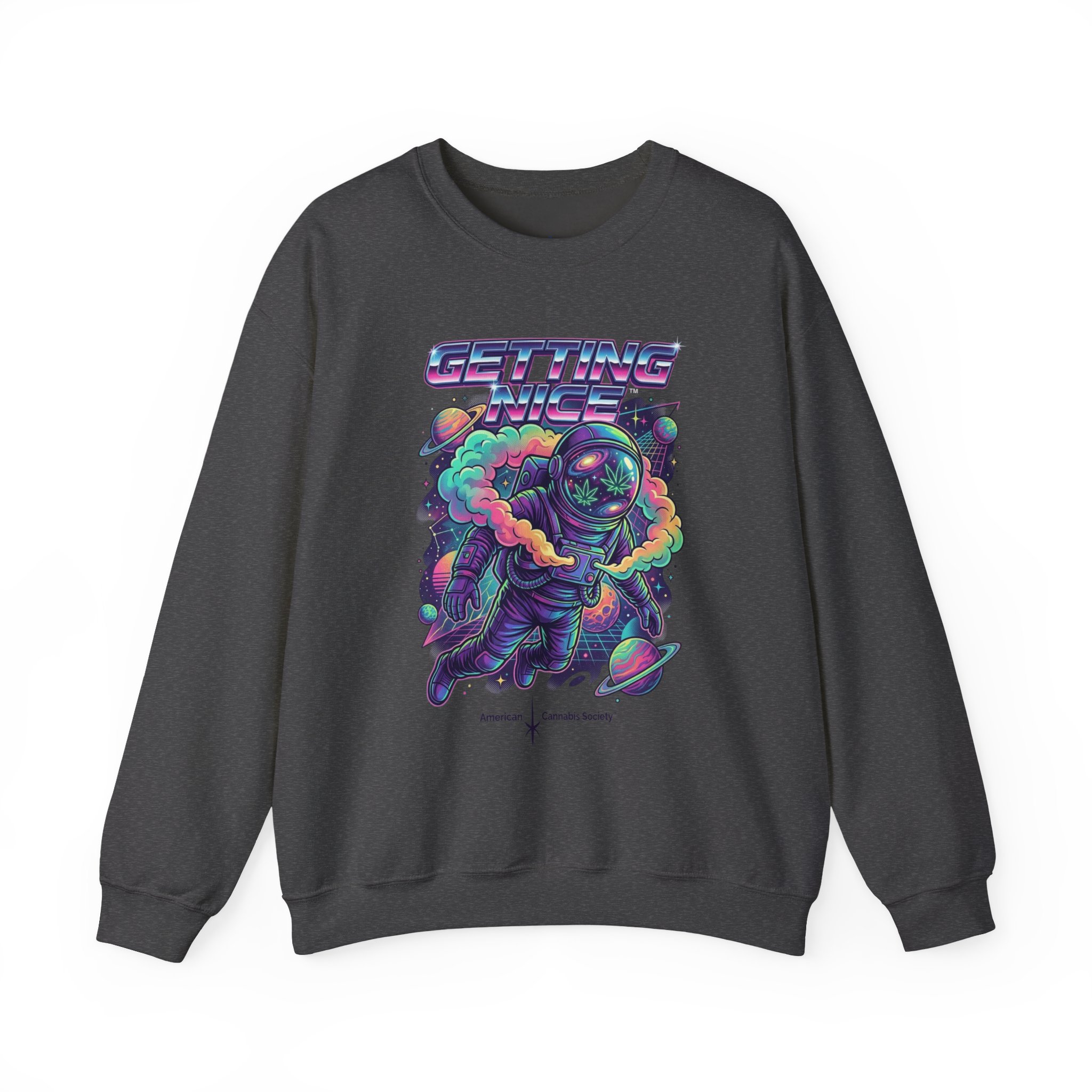Astronaut Graphic Sweatshirt — “Getting Spacey” Retro Neon Crewneck - Image 33