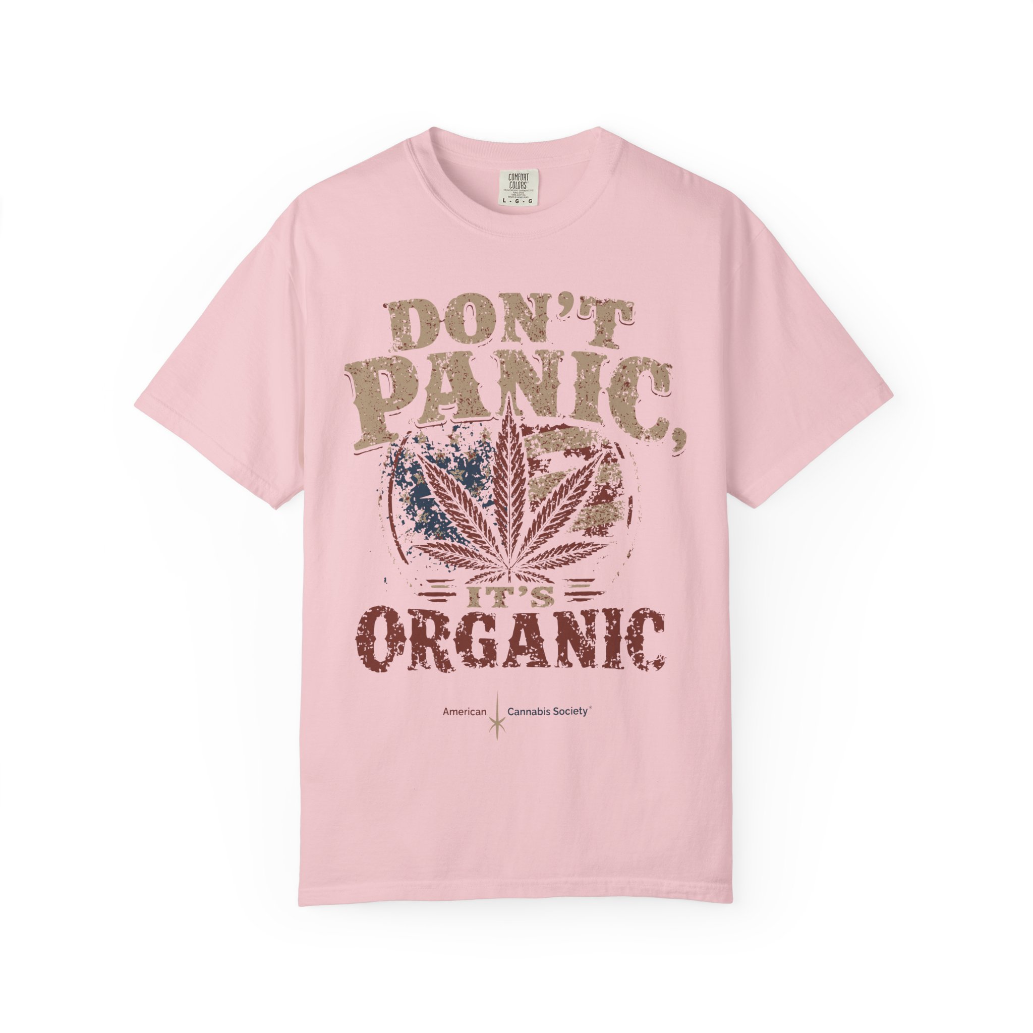 American Cannabis Society® “Don’t Panic It’s Organic” T-Shirt — Vintage Cannabis Leaf Graphic Tee - Image 56