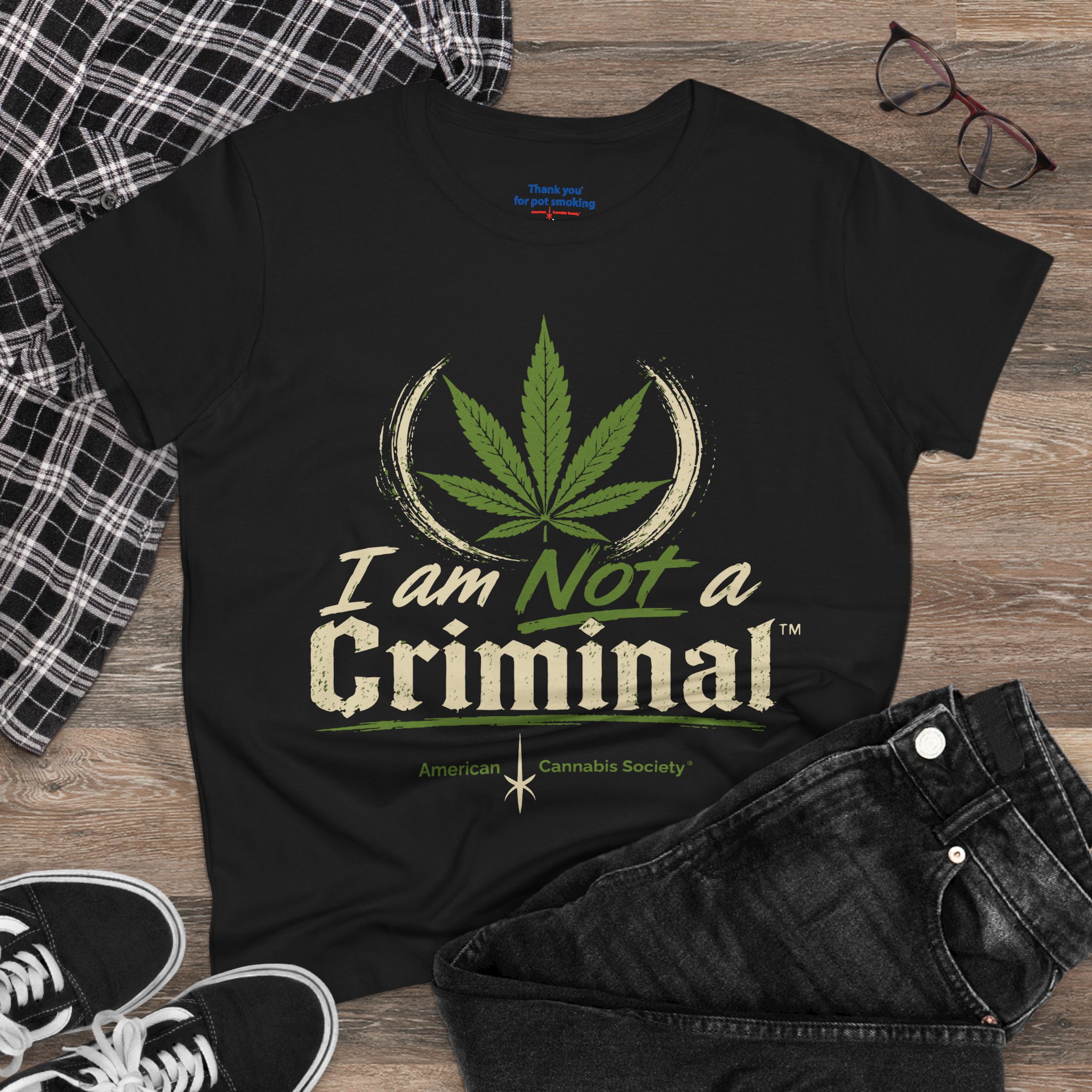 Women's Tee — "I Am Not a Criminal" Cannabis Leaf Graphic - Image 12