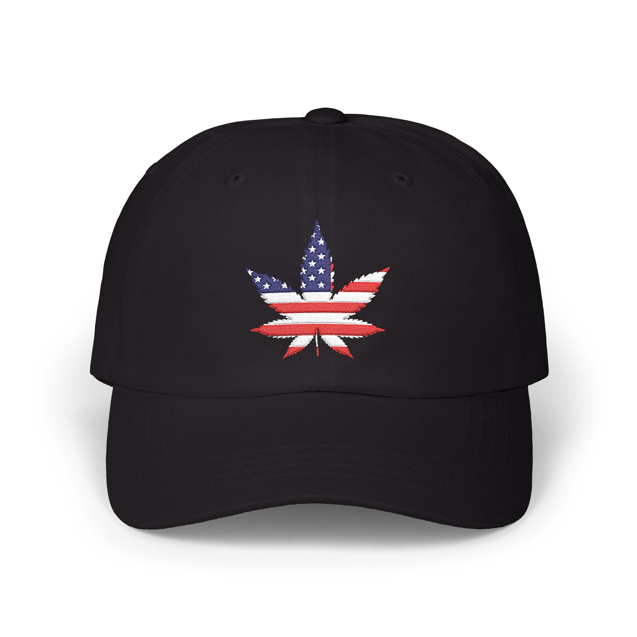 American Flag Cannabis Leaf Dad Cap — Embroidered Patriotic Hat | Yupoong by GreenRX™ | American Cannabis Society® Approved - Image 29