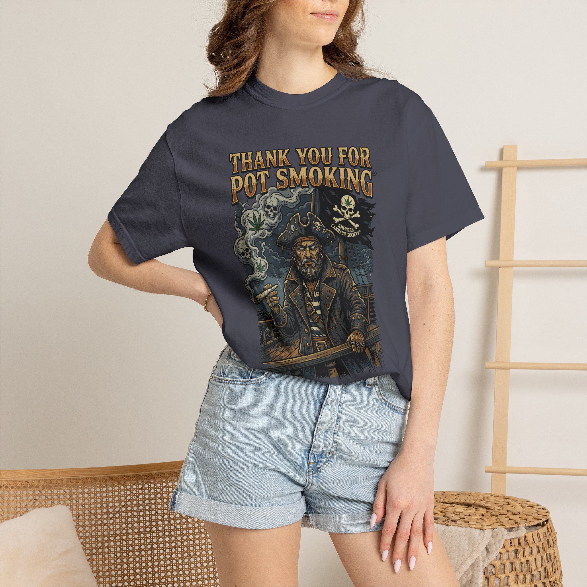 Thank You For Pot Smoking® Vintage Pirate Graphic T-Shirt - Image 48