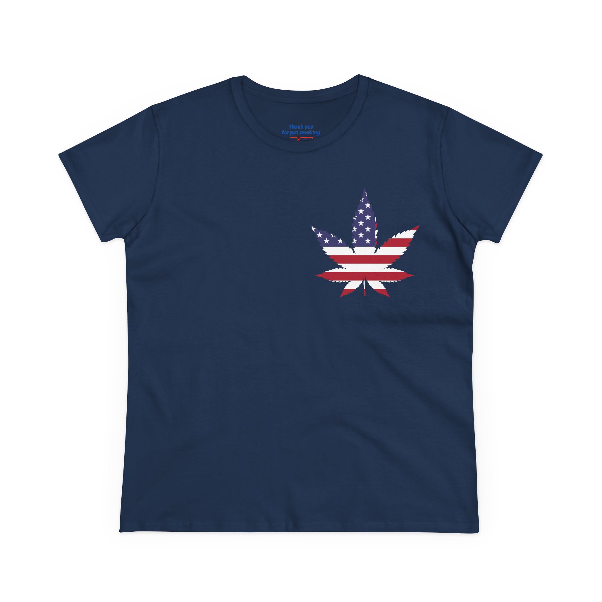 American Flag Leaf Tee — Women's Patriotic Cannabis Graphic T-Shirt - Image 21