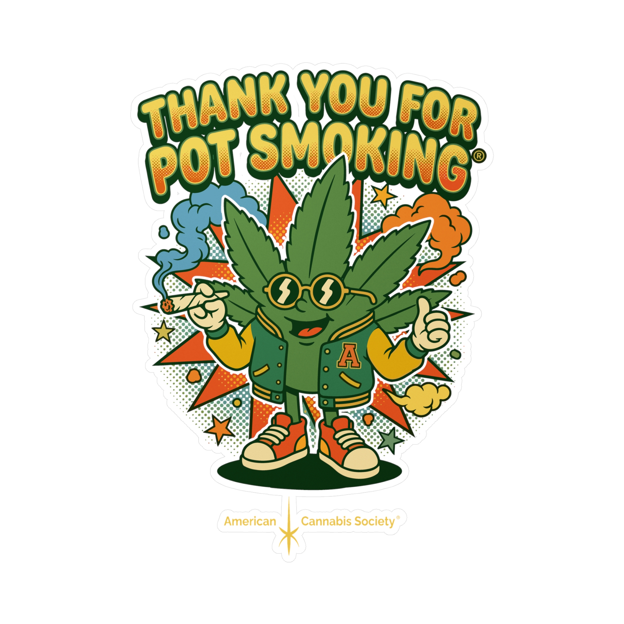 Thank You For Pot Smoking® Vinyl Sticker — Retro Cannabis Kiss-Cut Decal - Image 13