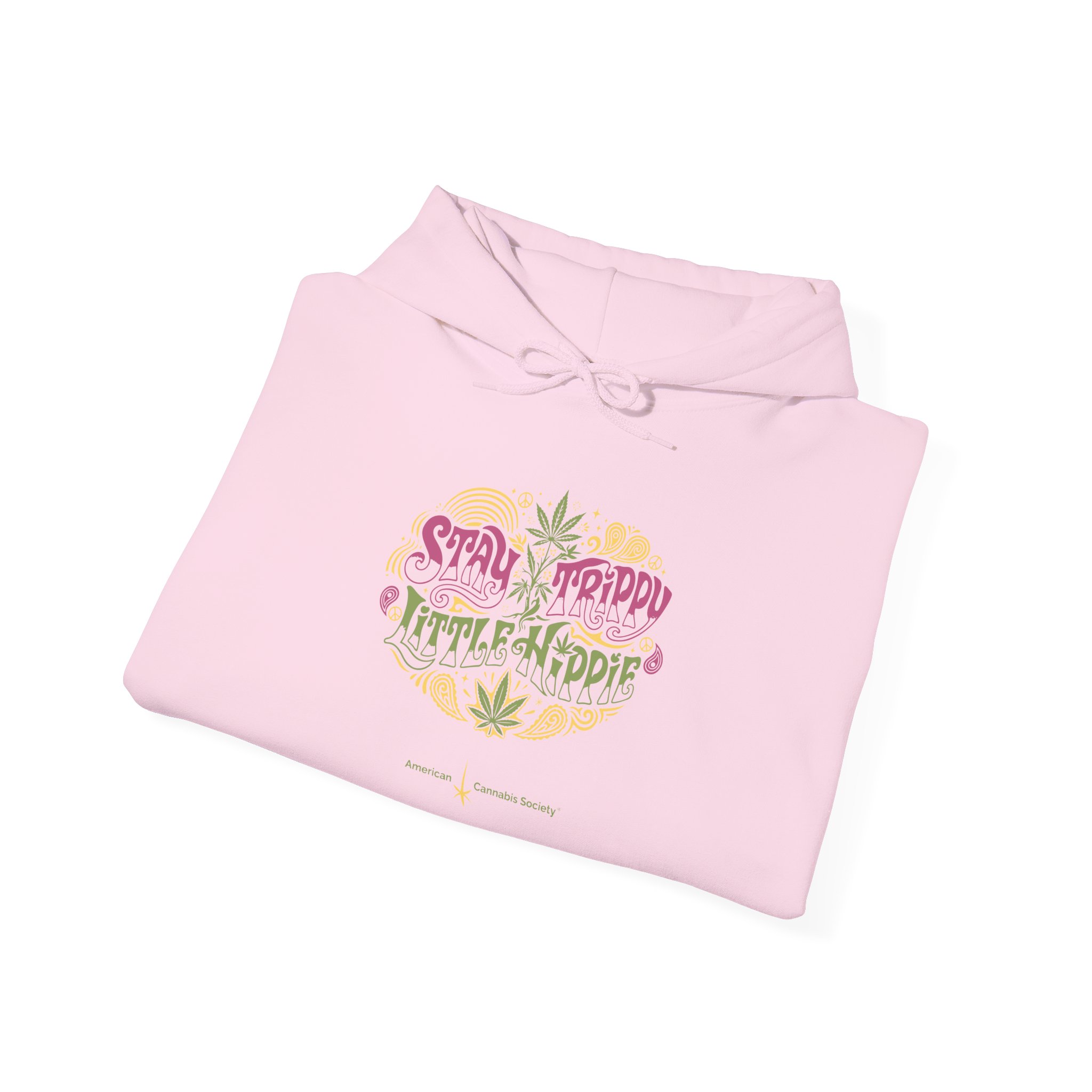 Hoodie – "Small Friend, Little Hippie" Retro Cannabis Graphic Pullover - Image 44
