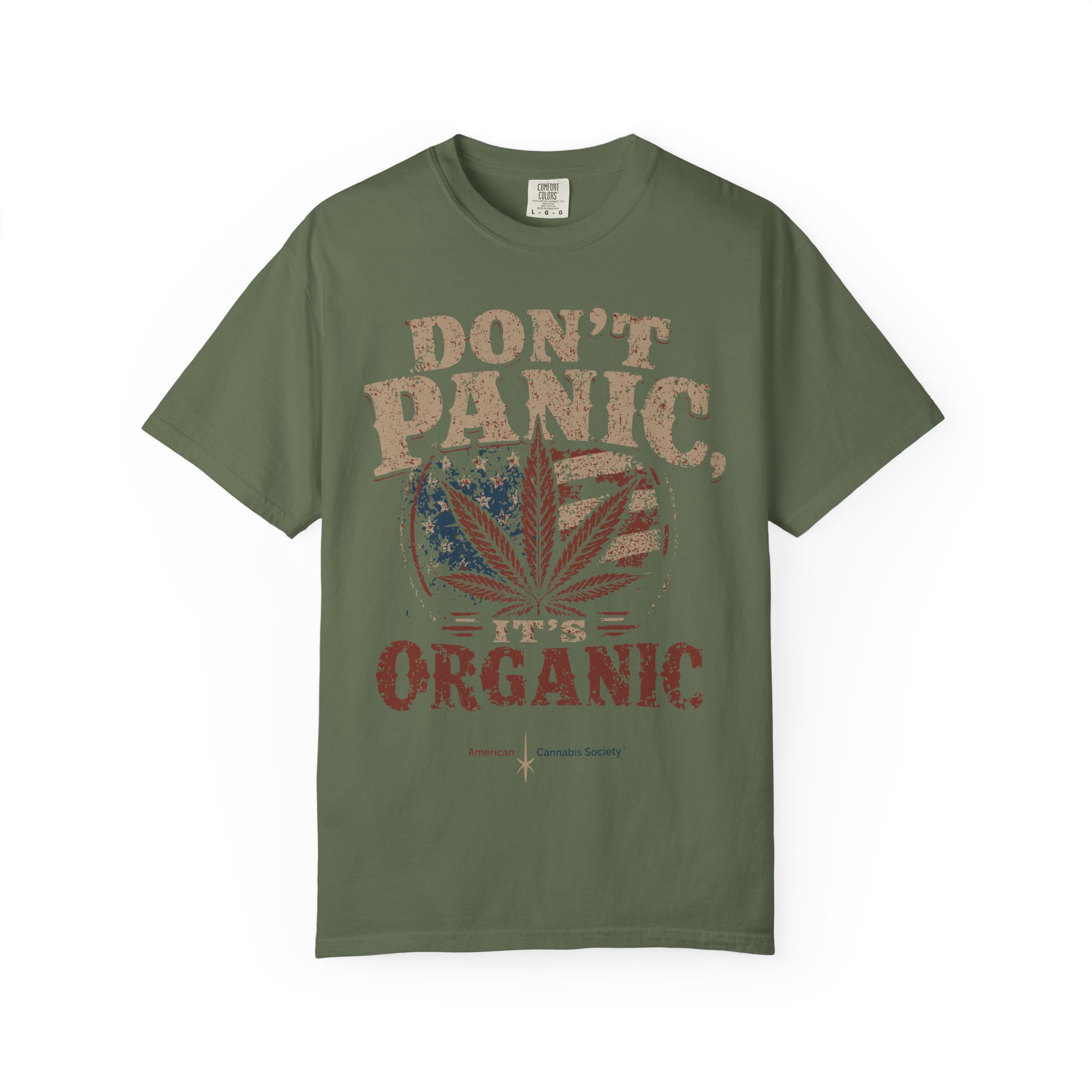American Cannabis Society® “Don’t Panic It’s Organic” T-Shirt — Vintage Cannabis Leaf Graphic Tee - Image 36