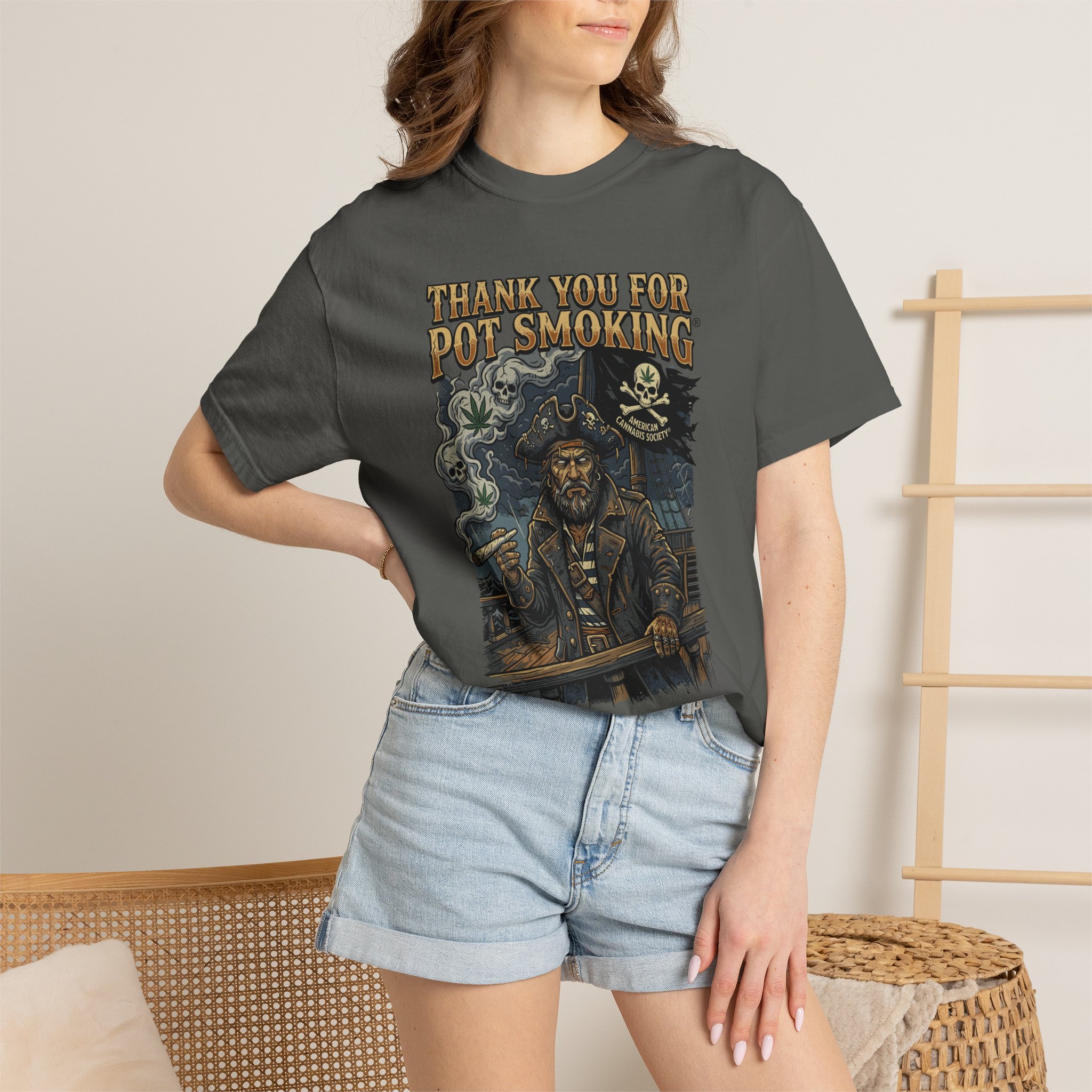 Thank You For Pot Smoking® Vintage Pirate Graphic T-Shirt - Image 16
