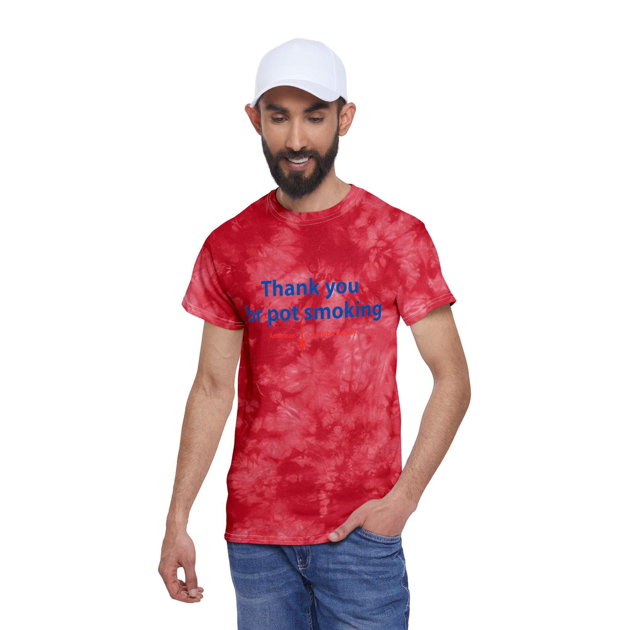 Tie-Dye Tee — "Thank You For Pot Smoking®" Red Crystal Graphic T-Shirt - Image 4