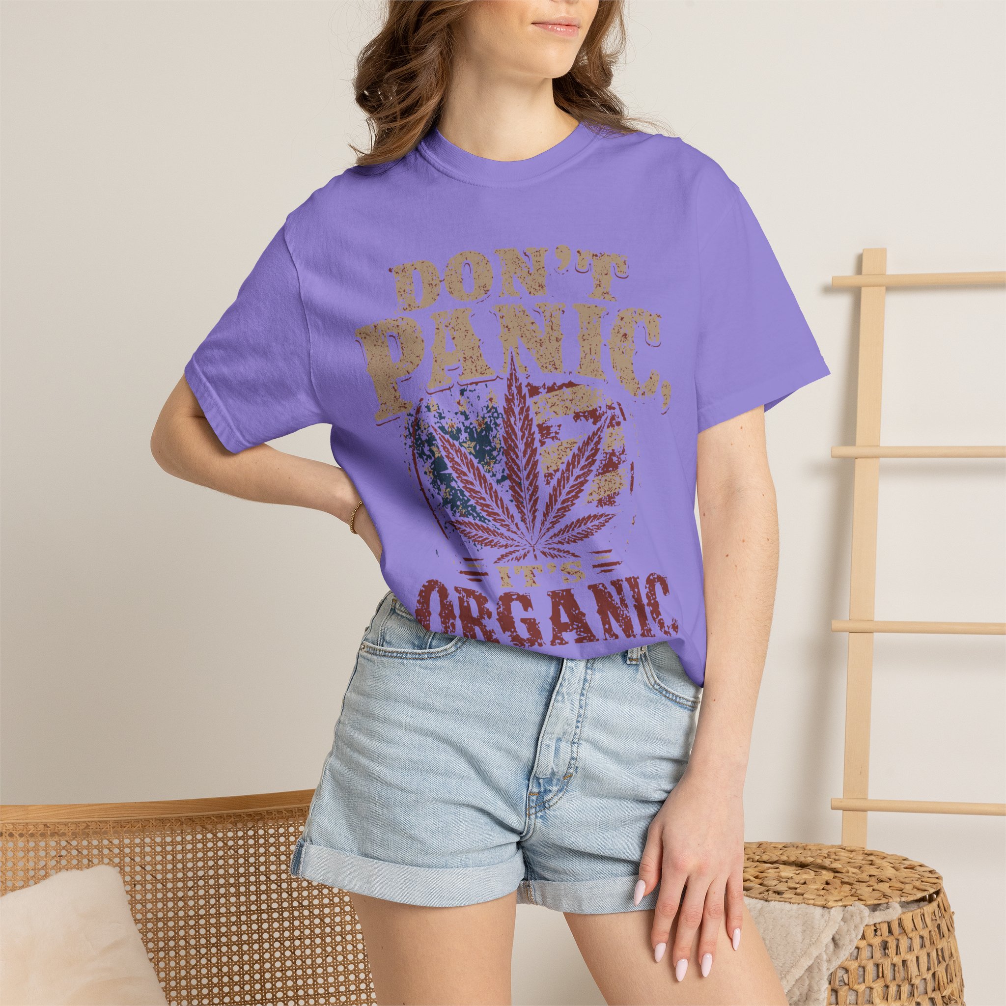 American Cannabis Society® “Don’t Panic It’s Organic” T-Shirt — Vintage Cannabis Leaf Graphic Tee - Image 51