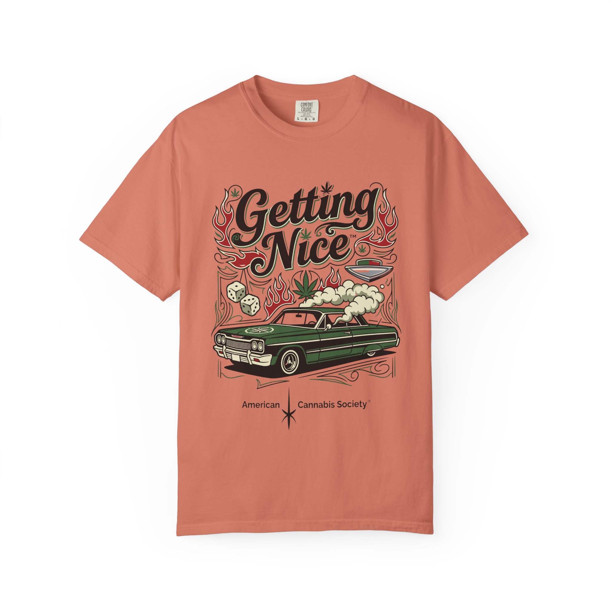 Getting Nice™ Lowrider T-Shirt — Cannabis Car Culture Graphic Tee - Image 9