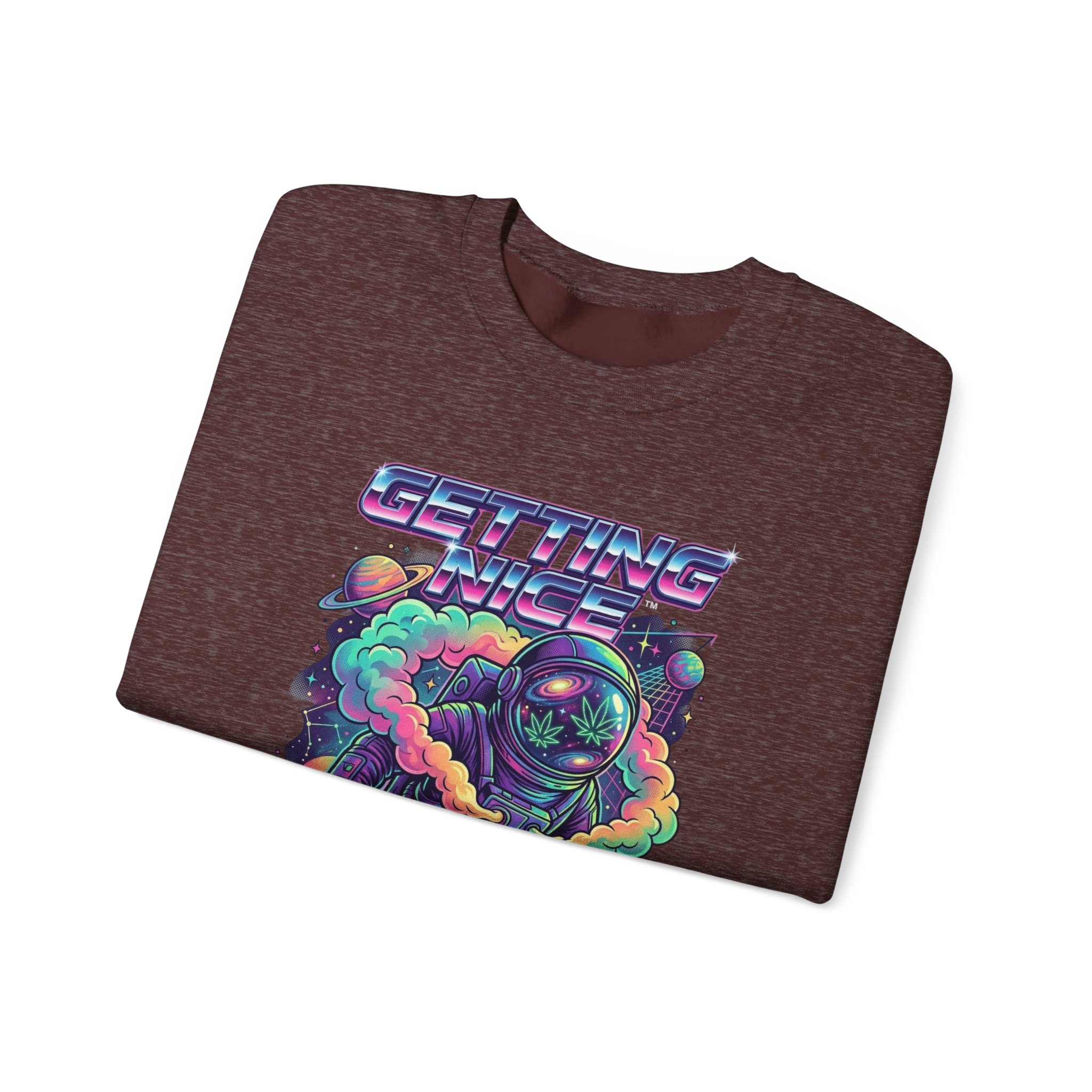 Astronaut Graphic Sweatshirt — “Getting Spacey” Retro Neon Crewneck - Image 19