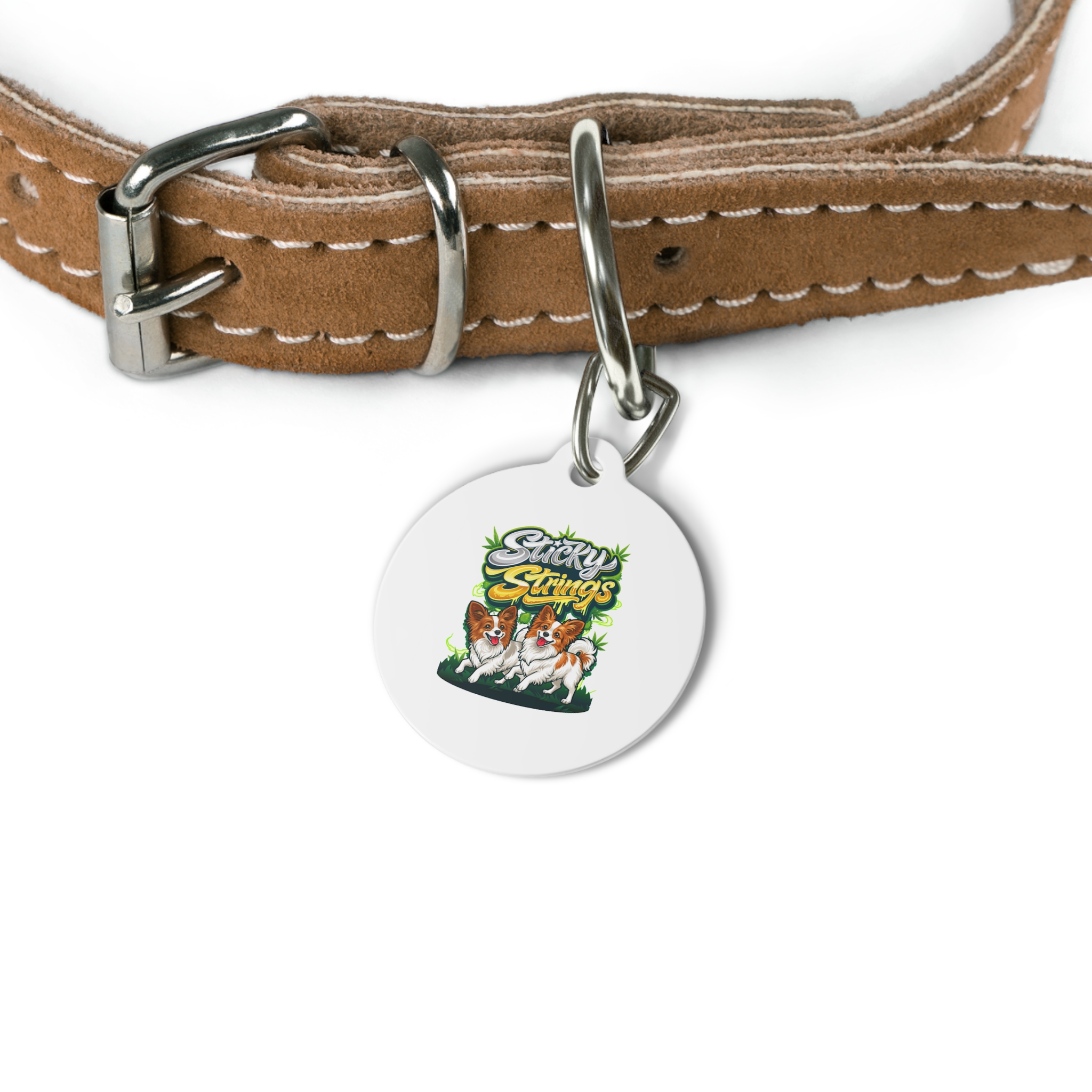 Sticky Strings™ Pet ID Tag — Cute Papillon Dog Tag
