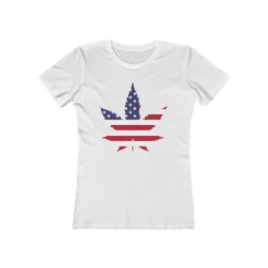 Patriotic Cannabis Leaf Tee — “Thank you for pot smoking” Women's Boyfriend T-Shirt