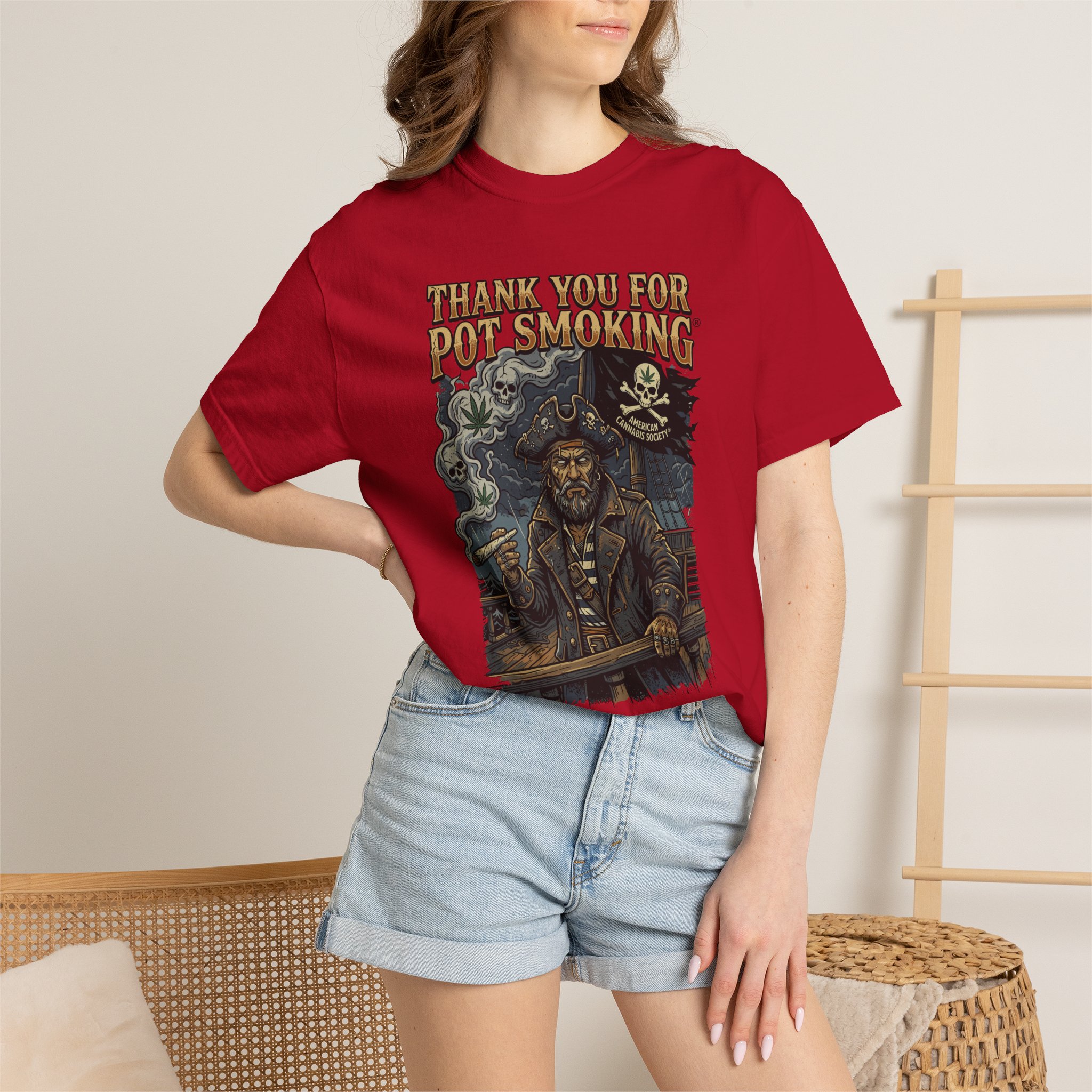 Thank You For Pot Smoking® Vintage Pirate Graphic T-Shirt - Image 60