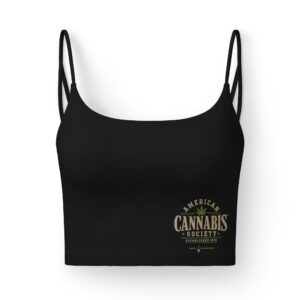 American Cannabis Society® Women's Luxe Bra — Hemp Leaf Yoga Crop Top