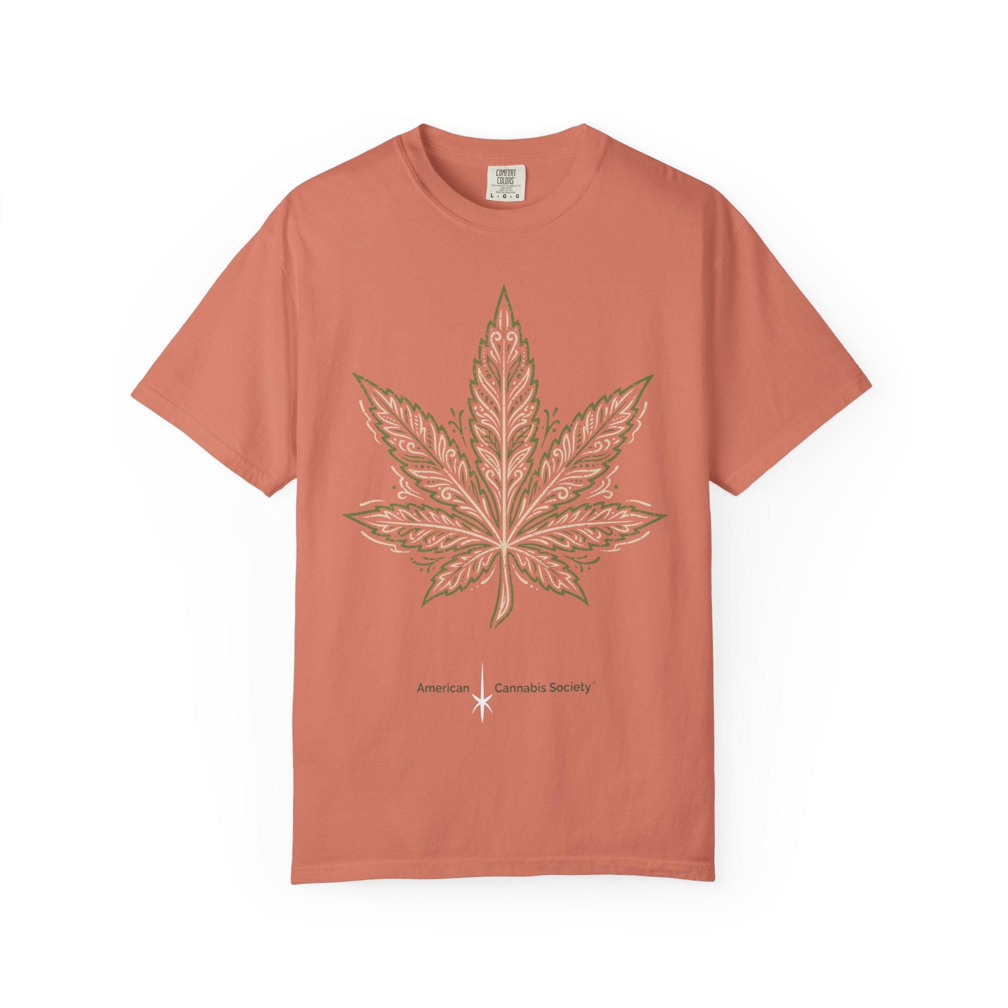 Cannabis Leaf Graphic T-Shirt – American Cannabis Society® Minimal Tee - Image 5