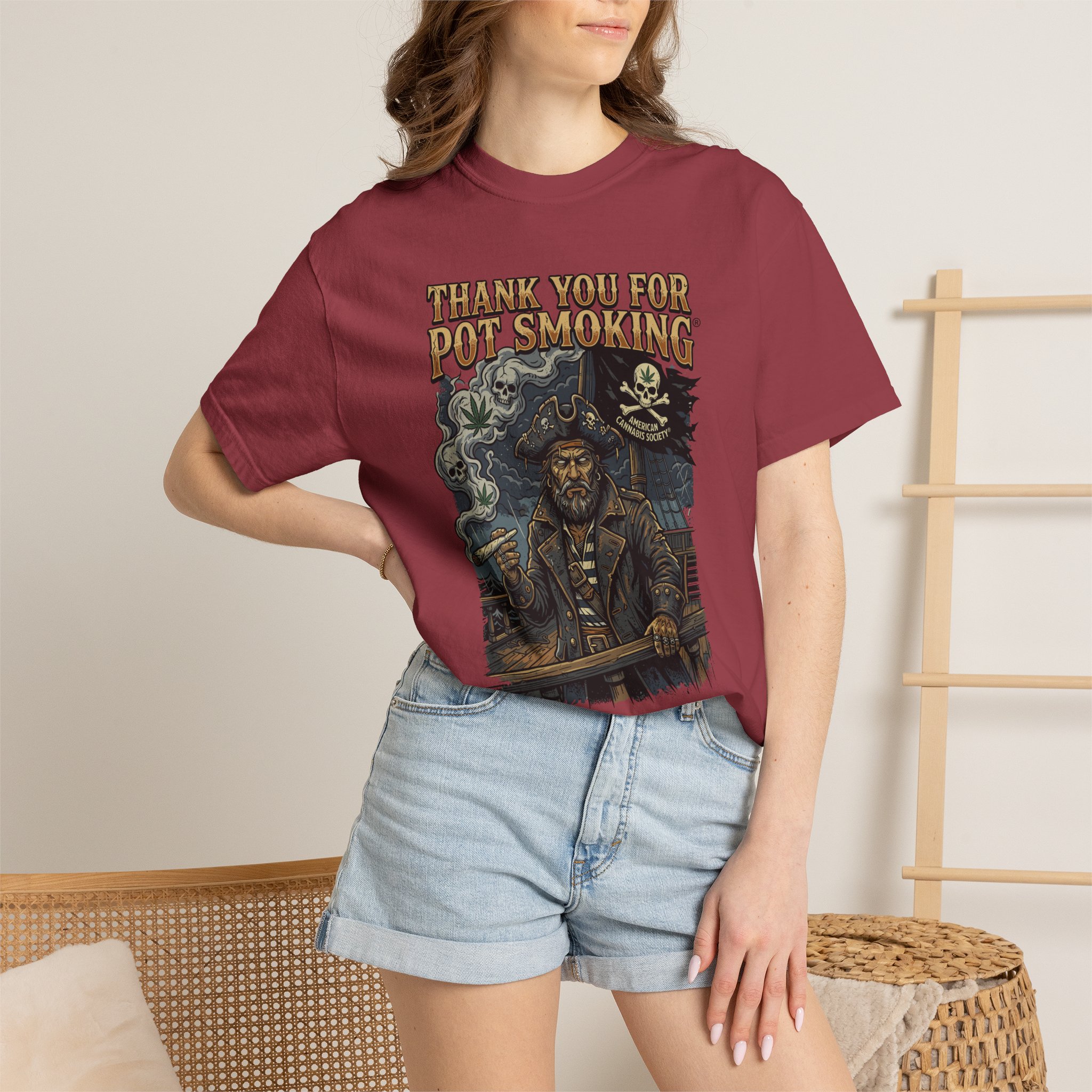 Thank You For Pot Smoking® Vintage Pirate Graphic T-Shirt - Image 56