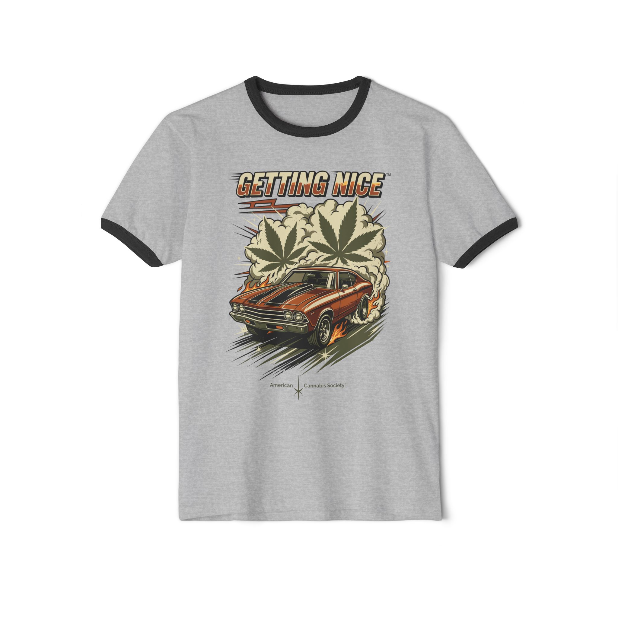 Getting Nice Vintage Car Ringer T-Shirt - Image 5