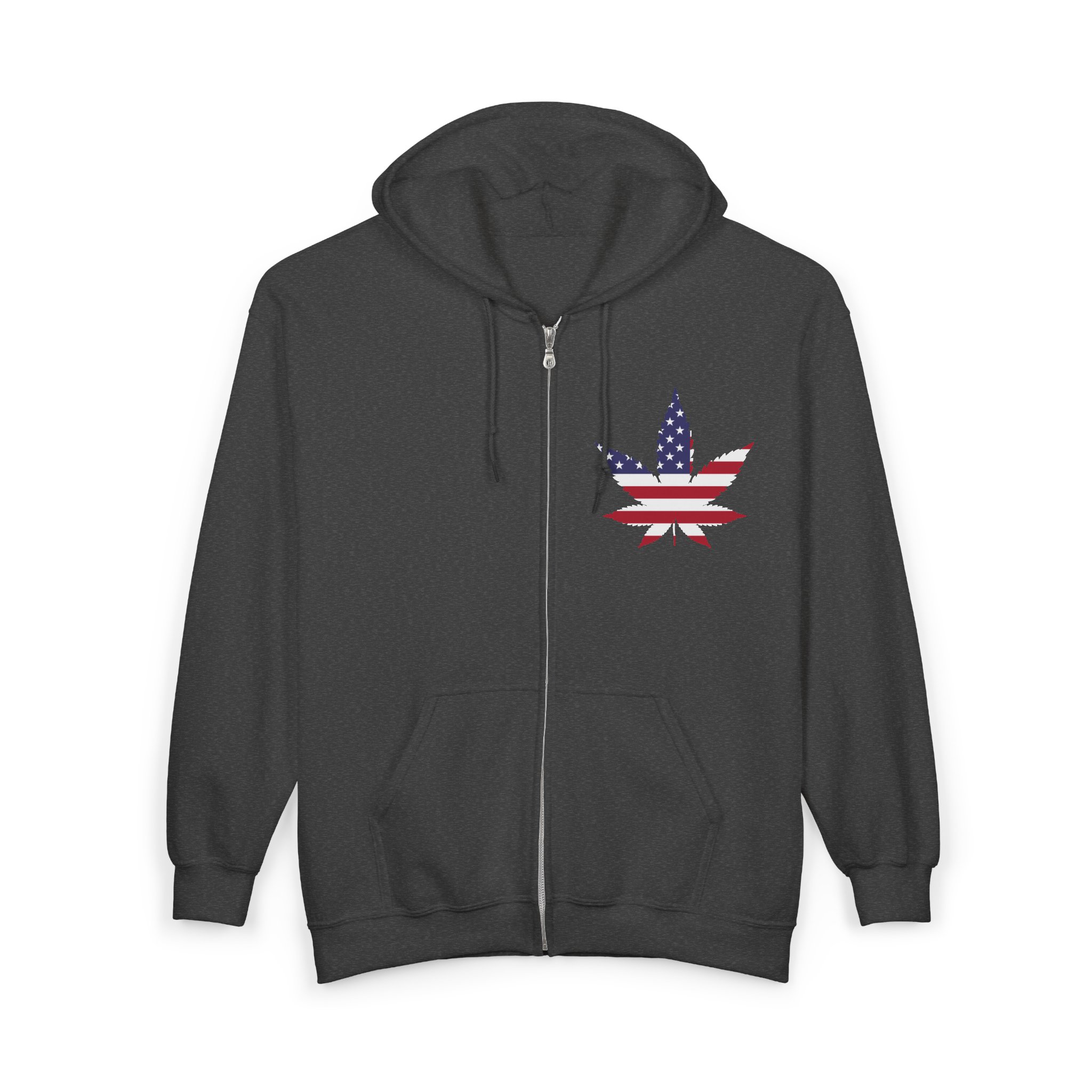 American Flag Cannabis Leaf Zip Hoodie | ACS® Approved | THC Factor - Image 11