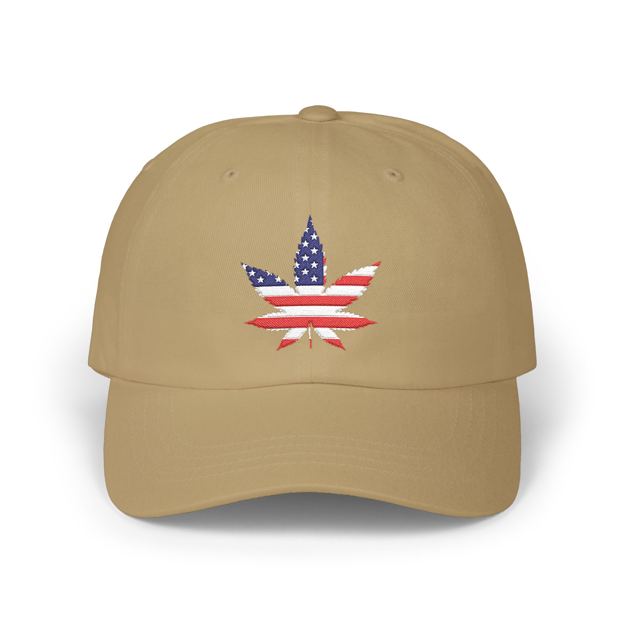American Flag Cannabis Leaf Dad Cap — Embroidered Patriotic Hat | Yupoong by GreenRX™ | American Cannabis Society® Approved - Image 9