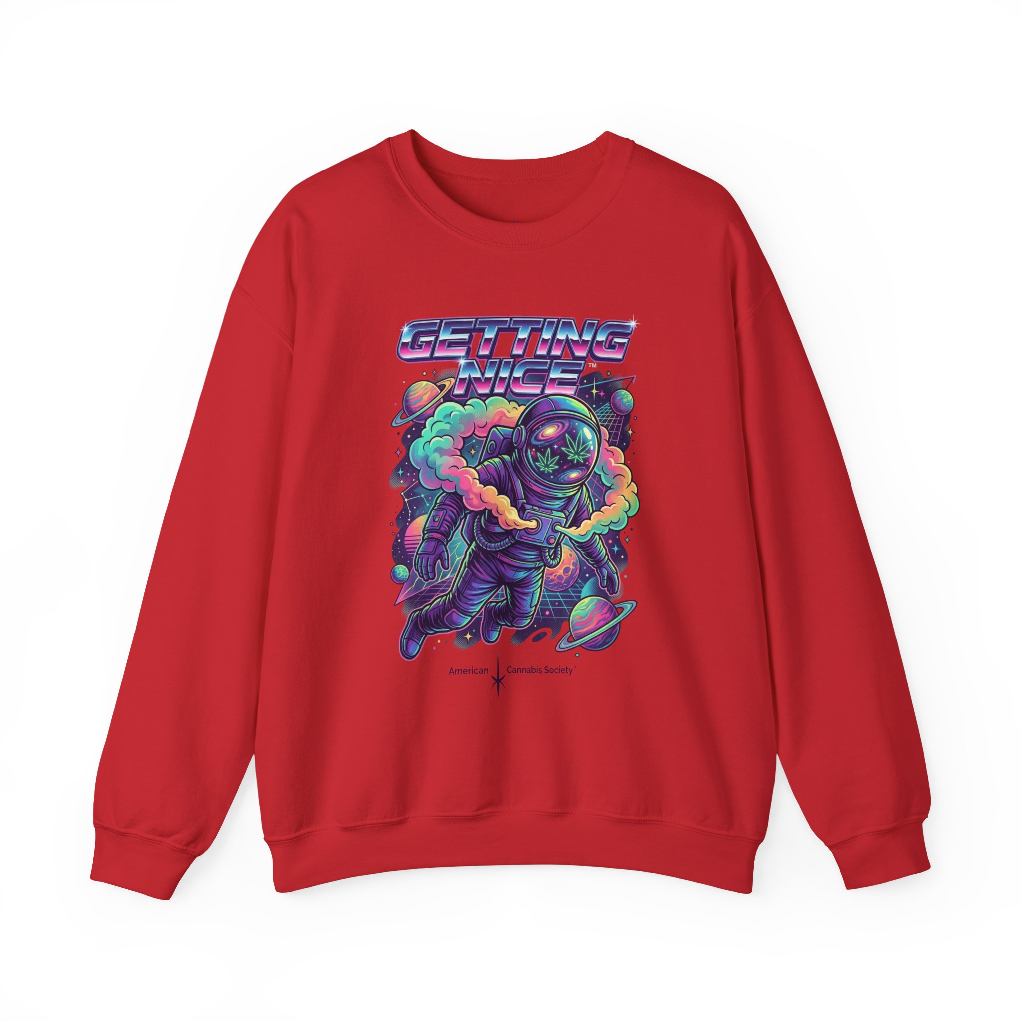 Astronaut Graphic Sweatshirt — “Getting Spacey” Retro Neon Crewneck - Image 45