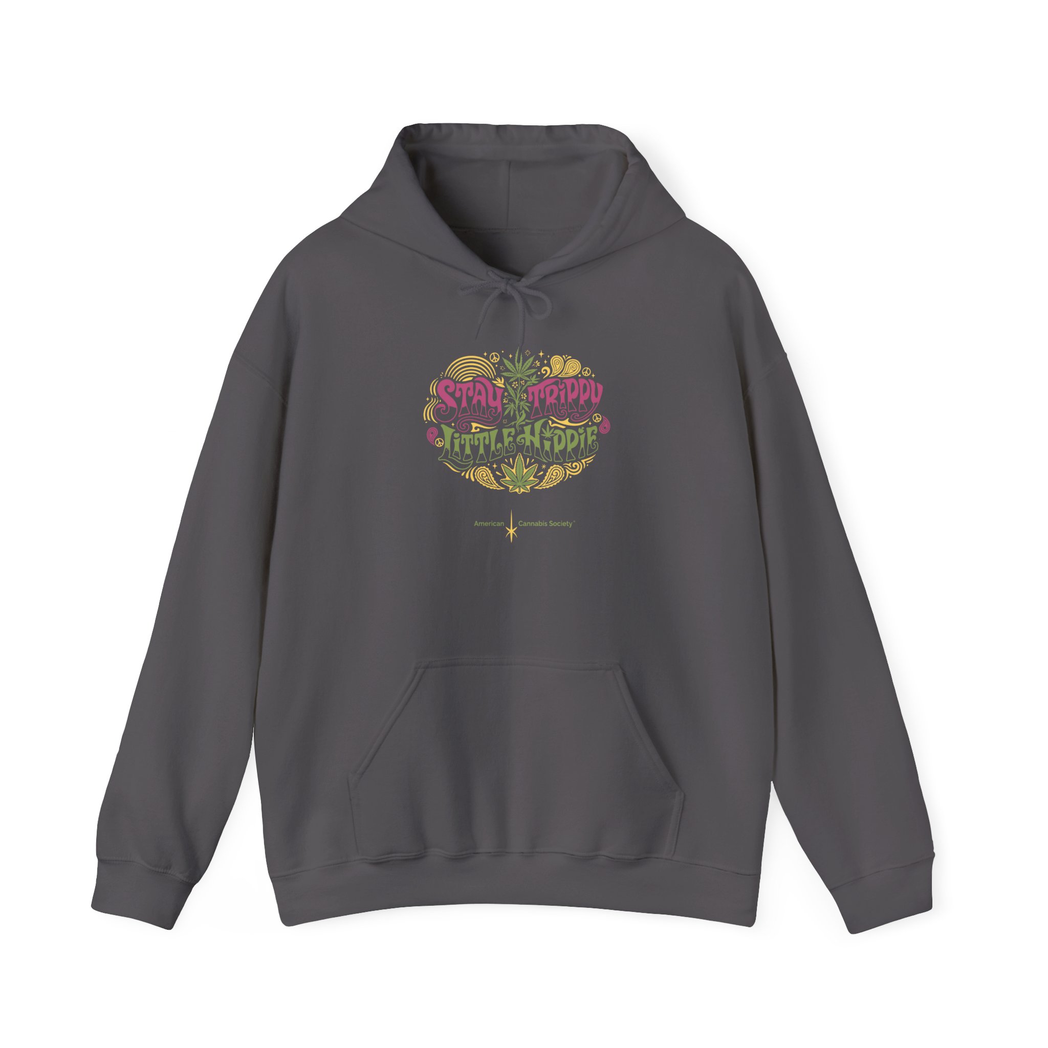 Hoodie – "Small Friend, Little Hippie" Retro Cannabis Graphic Pullover - Image 33