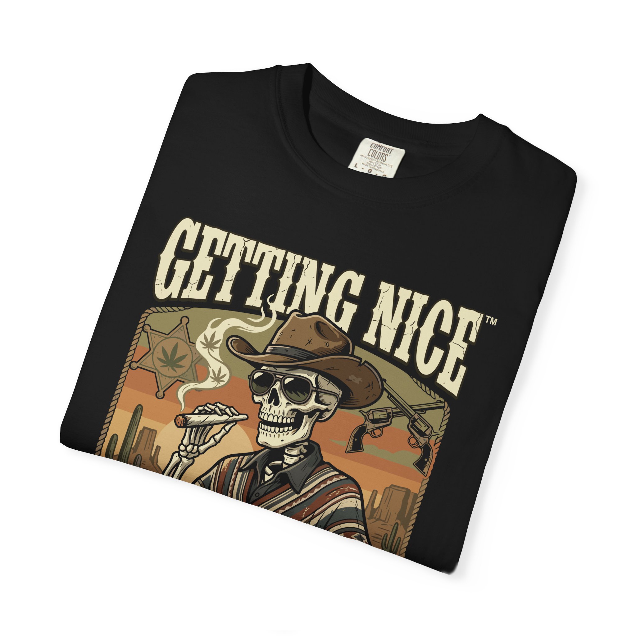 Getting Nice™ Skull T-Shirt — Retro Western Skeleton Graphic Tee - Image 43