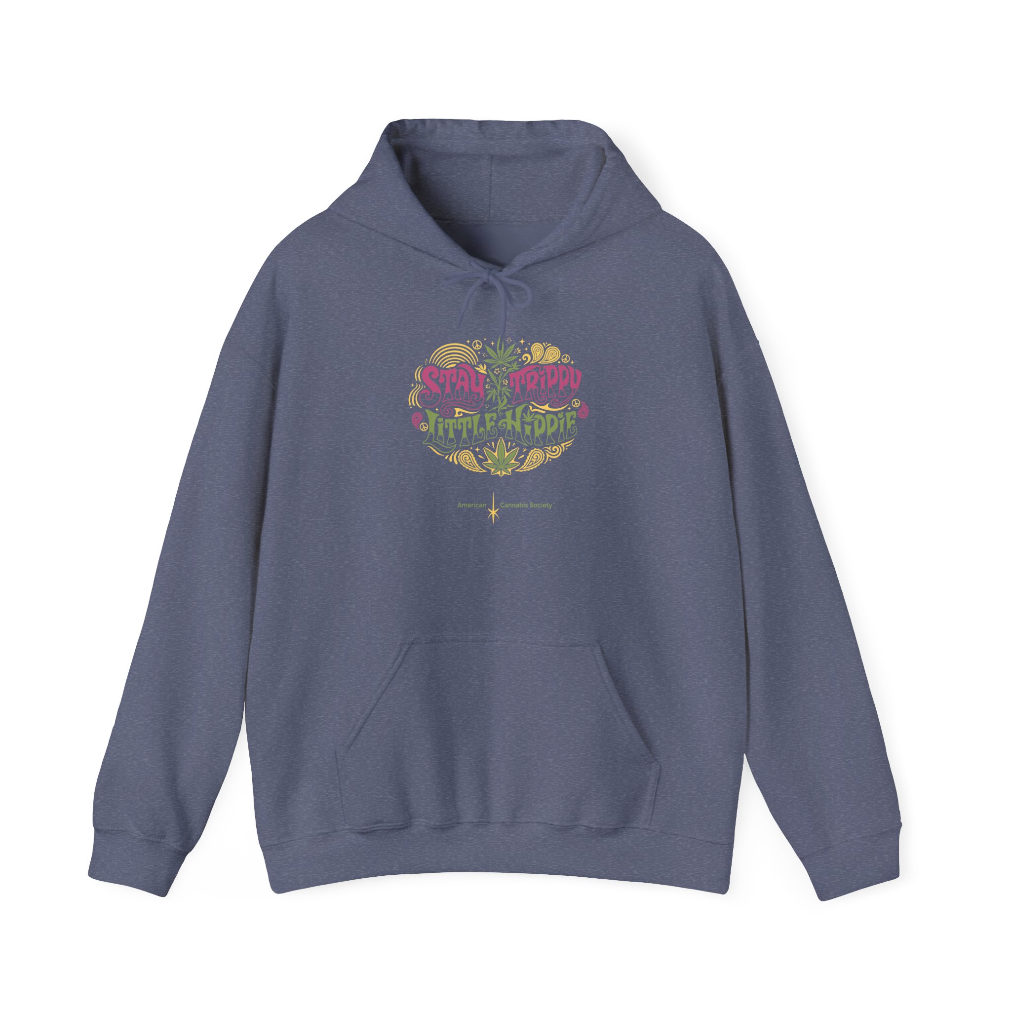 Hoodie – "Small Friend, Little Hippie" Retro Cannabis Graphic Pullover - Image 37