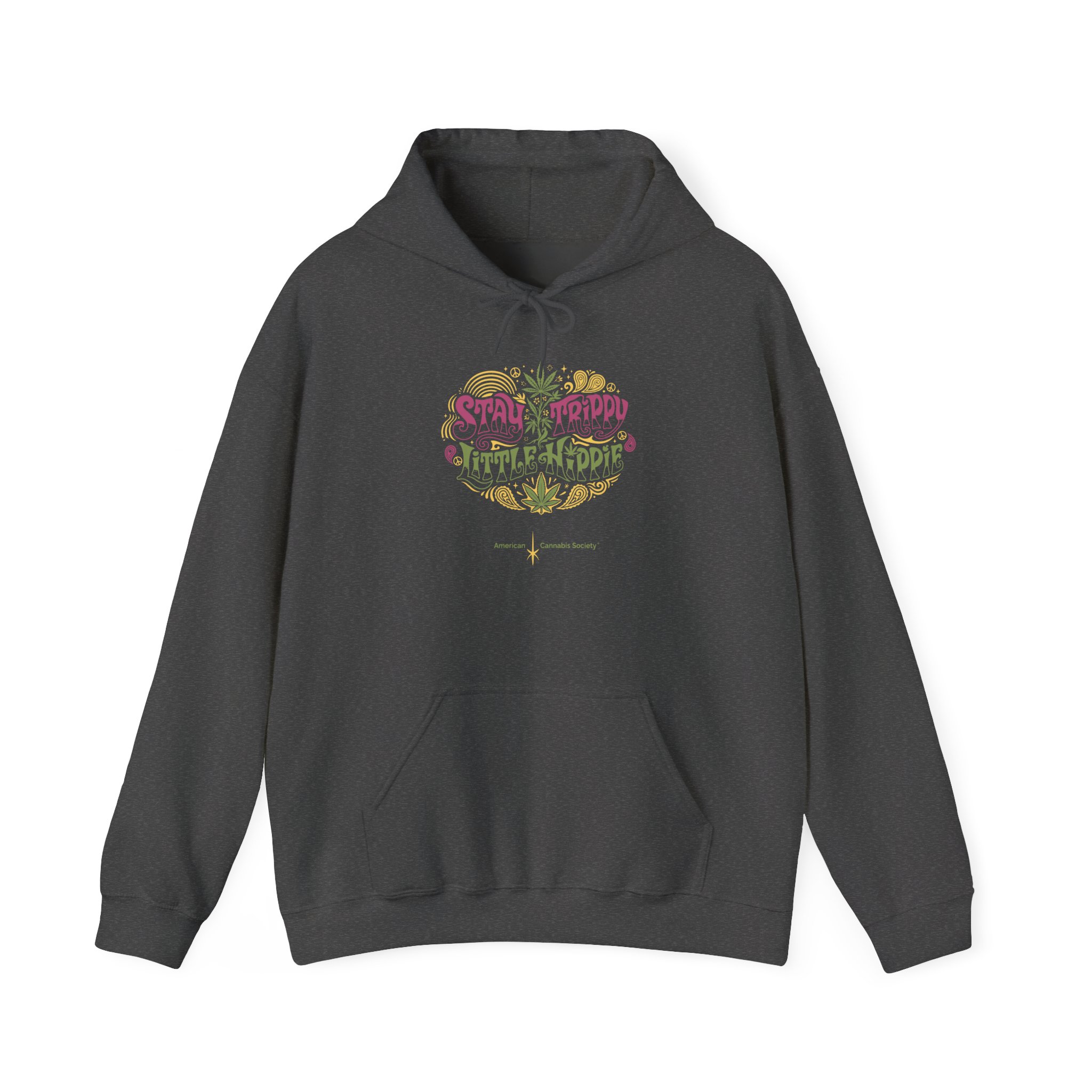 Hoodie – "Small Friend, Little Hippie" Retro Cannabis Graphic Pullover - Image 29