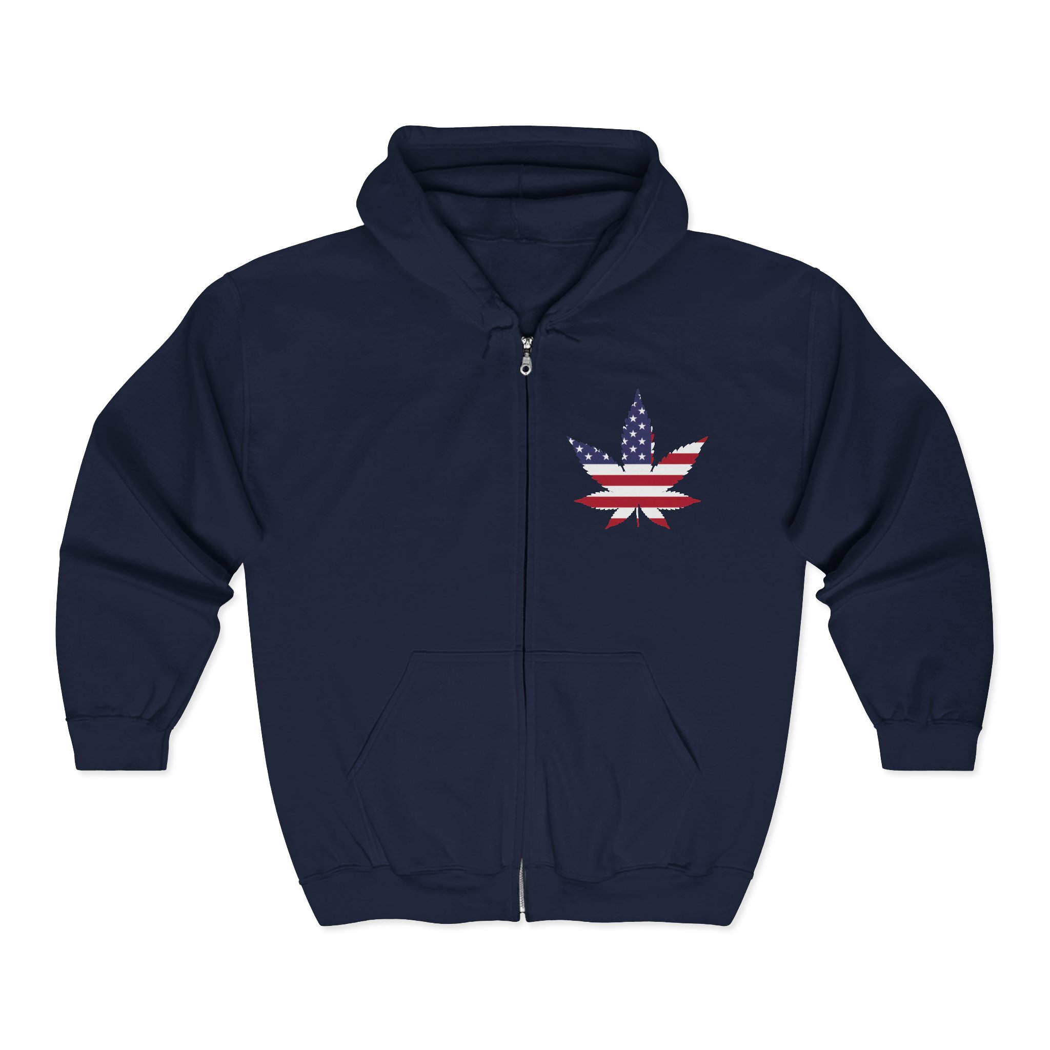 American Flag Cannabis Leaf Zip Hoodie | ACS® Approved | THC Factor - Image 13