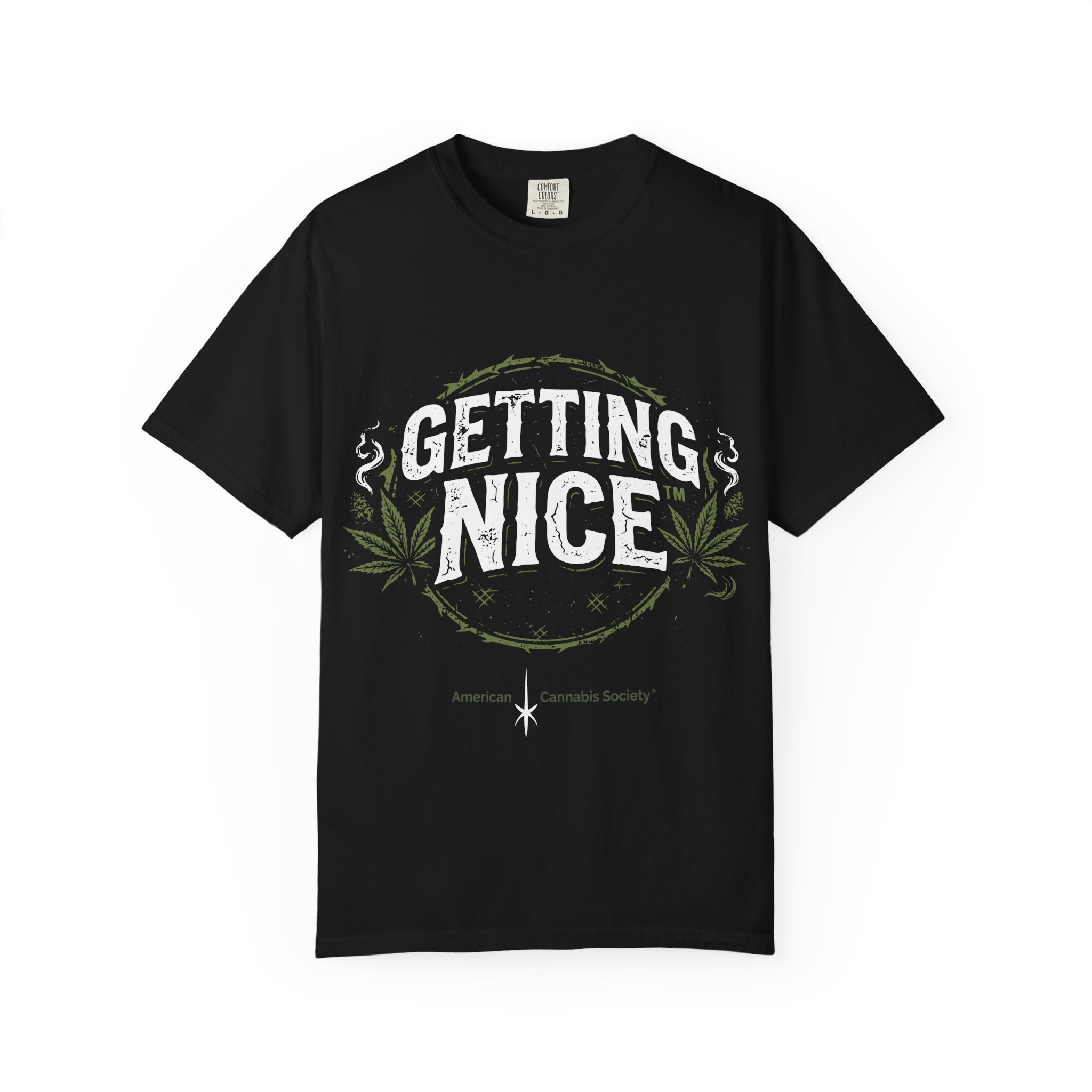 Cannabis Leaf Vintage Logo T-Shirt — American Cannabis Society® Garment-Dyed Tee - Image 45