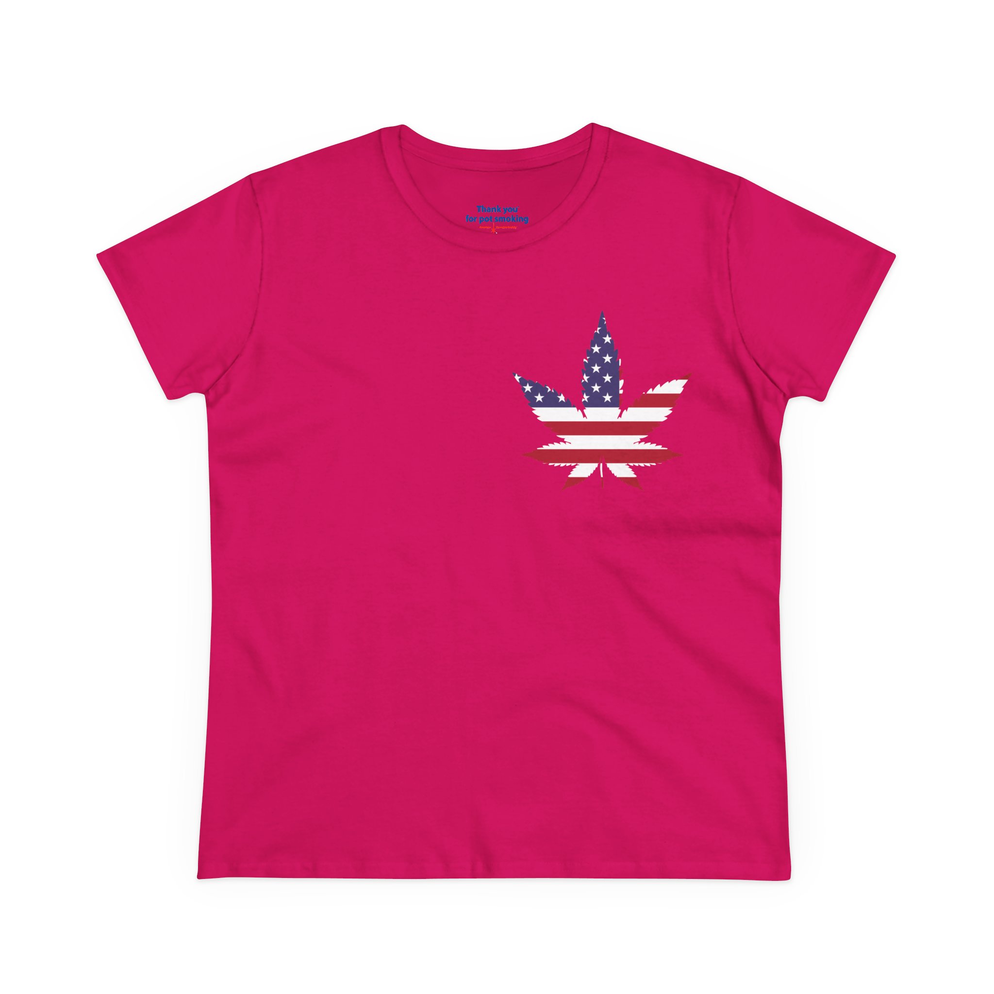American Flag Leaf Tee — Women's Patriotic Cannabis Graphic T-Shirt - Image 37