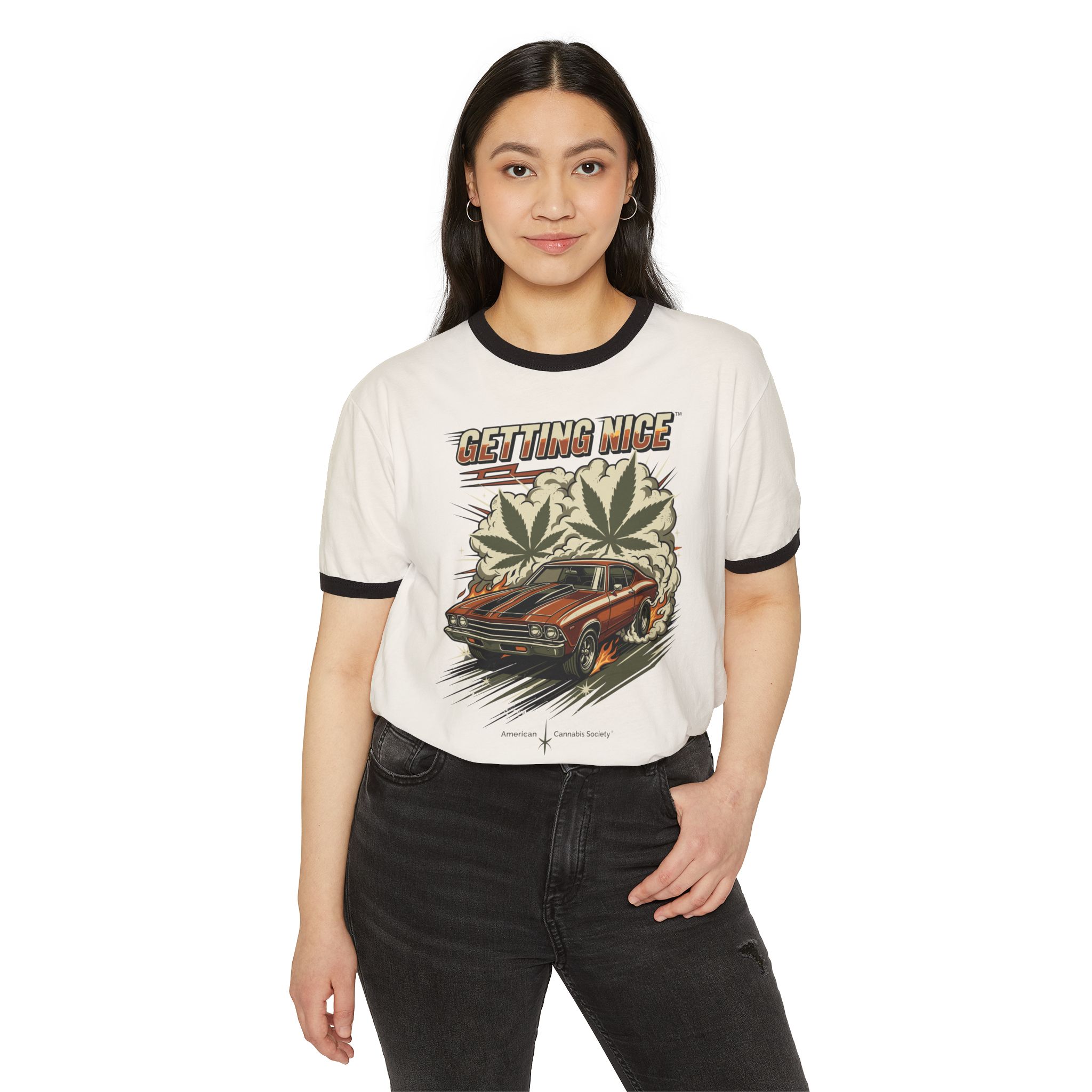 Getting Nice Vintage Car Ringer T-Shirt - Image 11