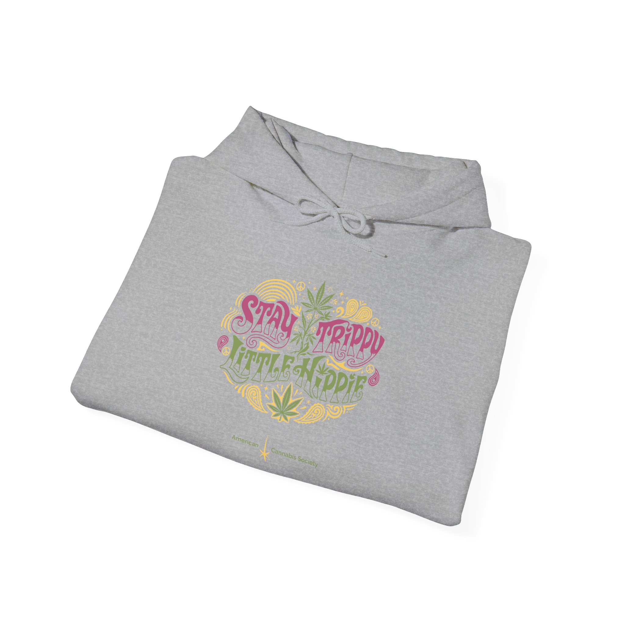 Hoodie – "Small Friend, Little Hippie" Retro Cannabis Graphic Pullover - Image 20
